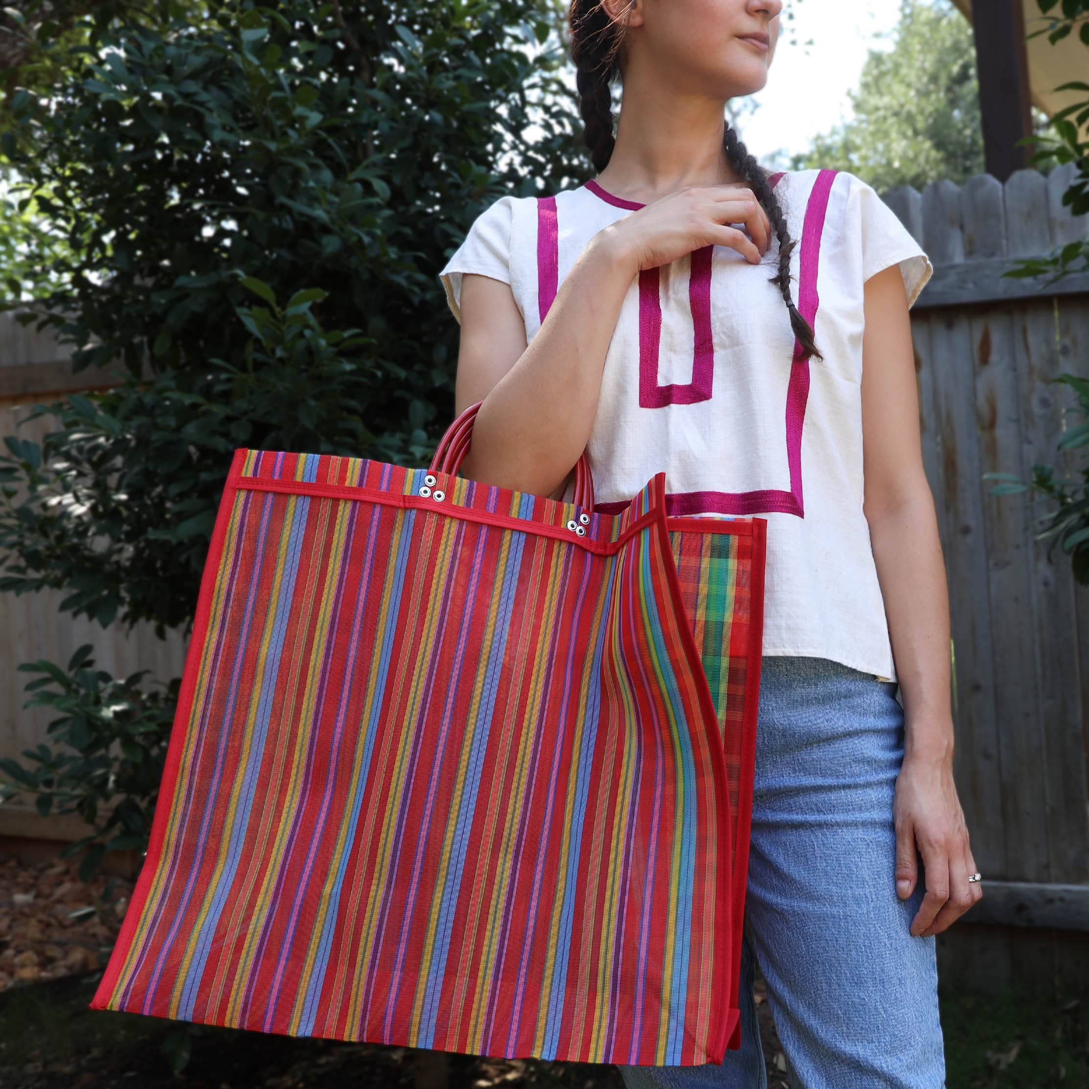 Artisan Woven Mexican PVC Bag Flowers Designer Tote Large Spring Summer  Uniqu
