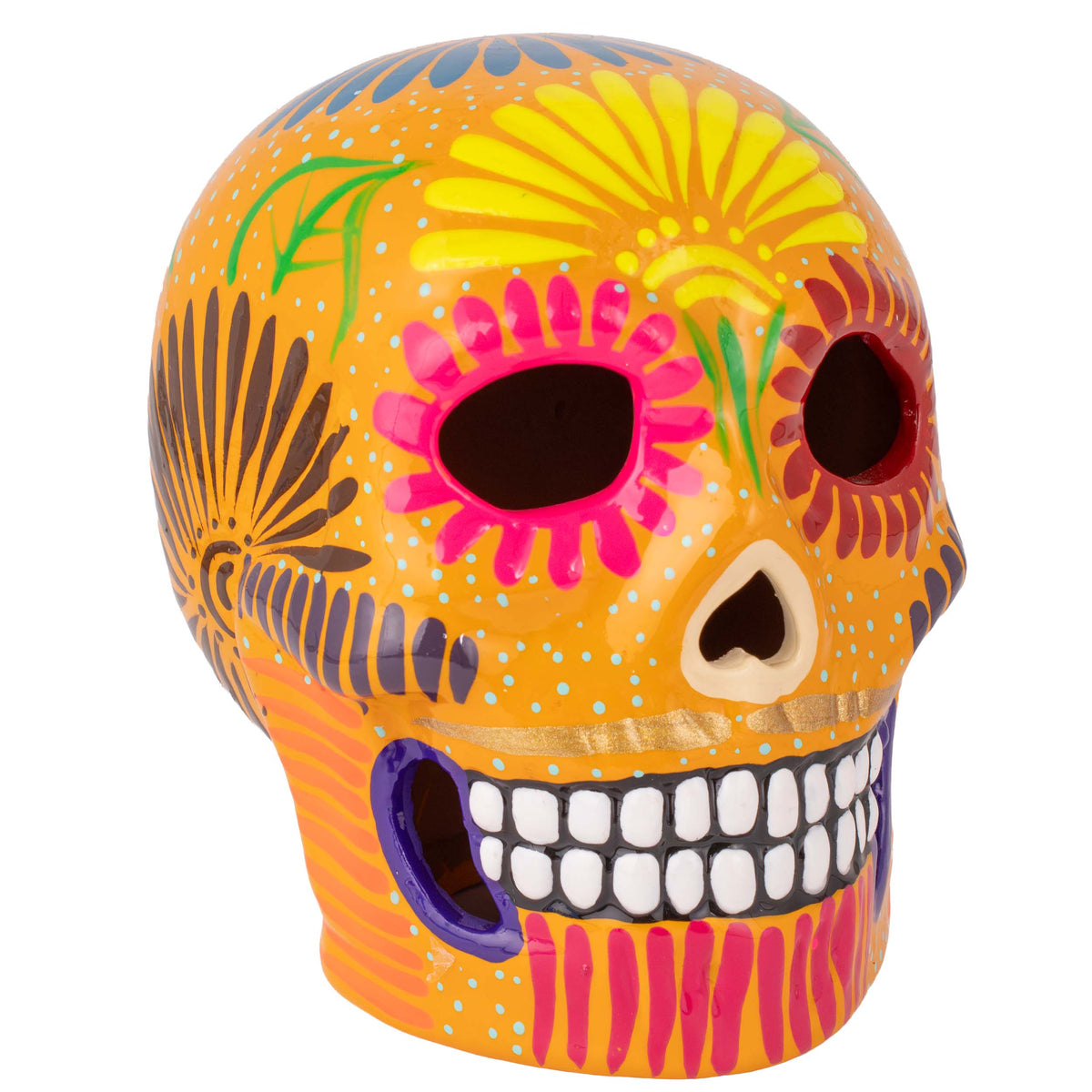 Hand Painted Clay Sugar Skull, Calaveras