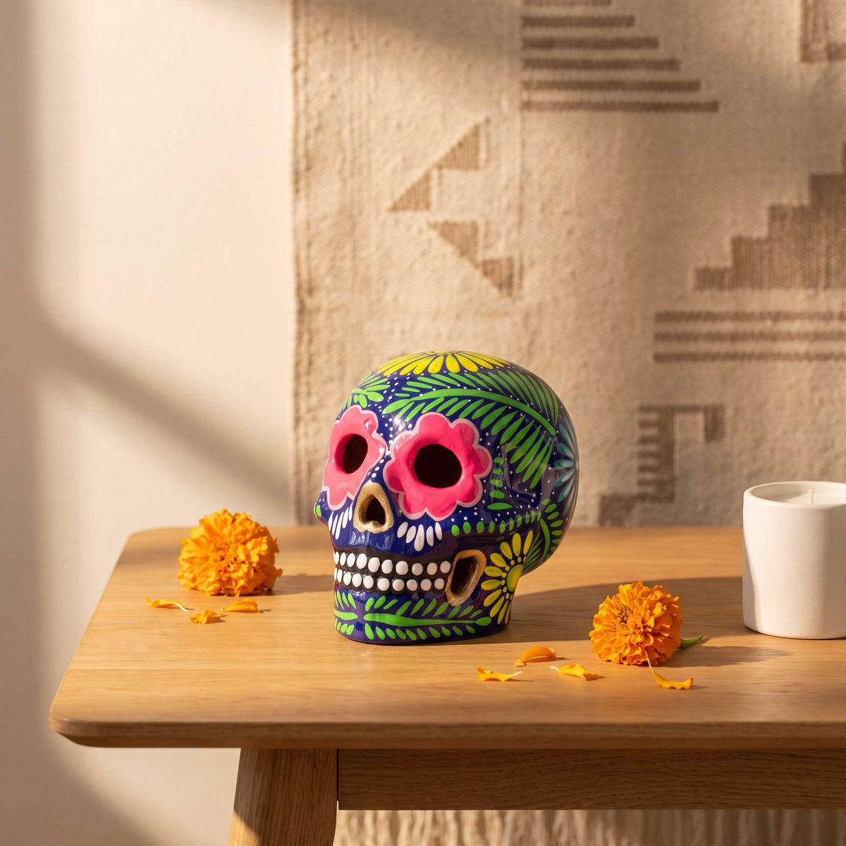 Hand Painted Clay Sugar Skull, Calaveras