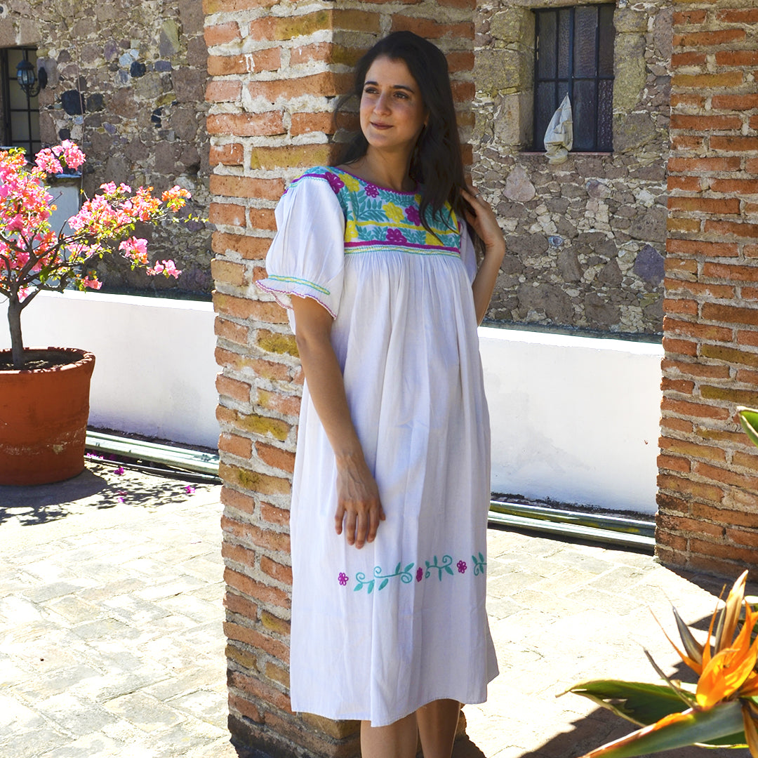Carranza Short Sleeve Embroidered Dress