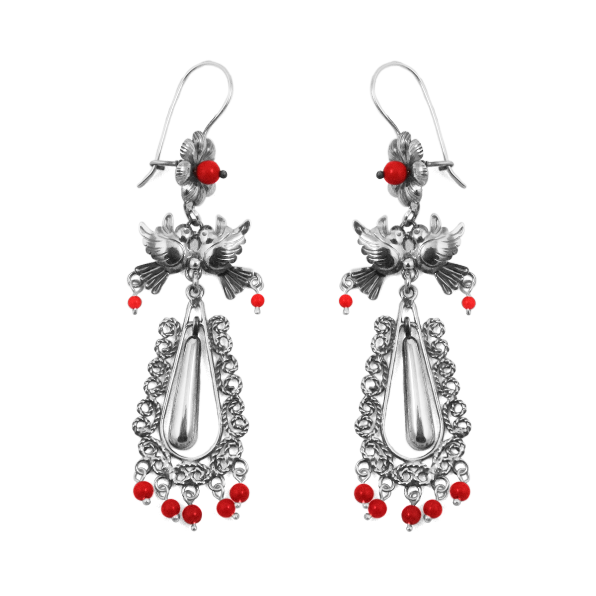 Sterling Silver Cenzontle Cantos Mazahua Earrings