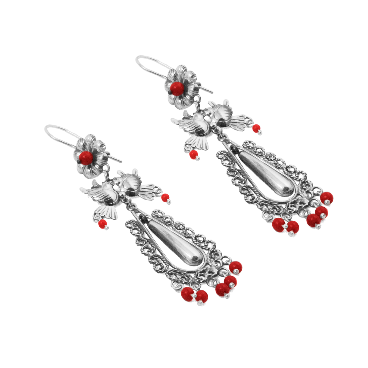 Sterling Silver Cenzontle Cantos Mazahua Earrings