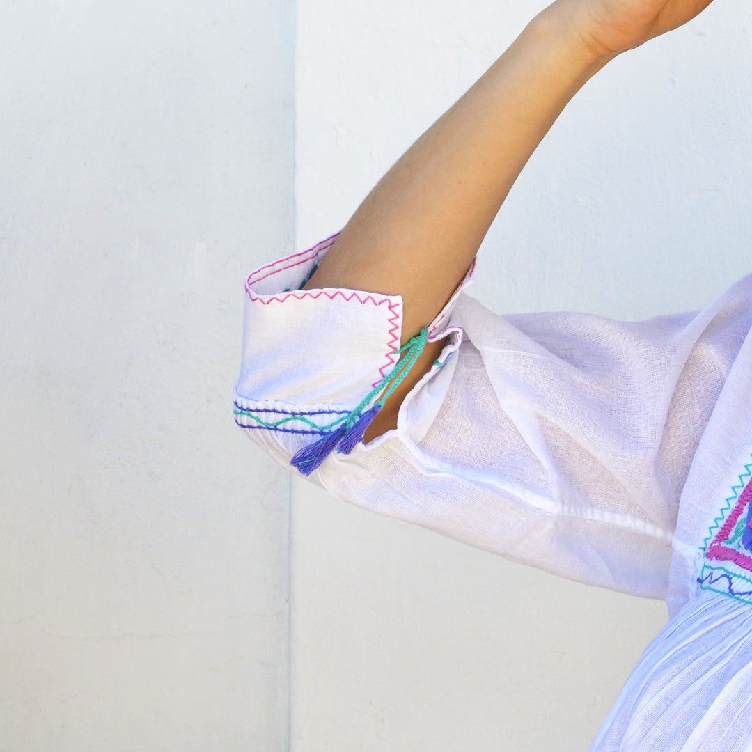 Carranza 3/4 Sleeve Embroidered Blouse