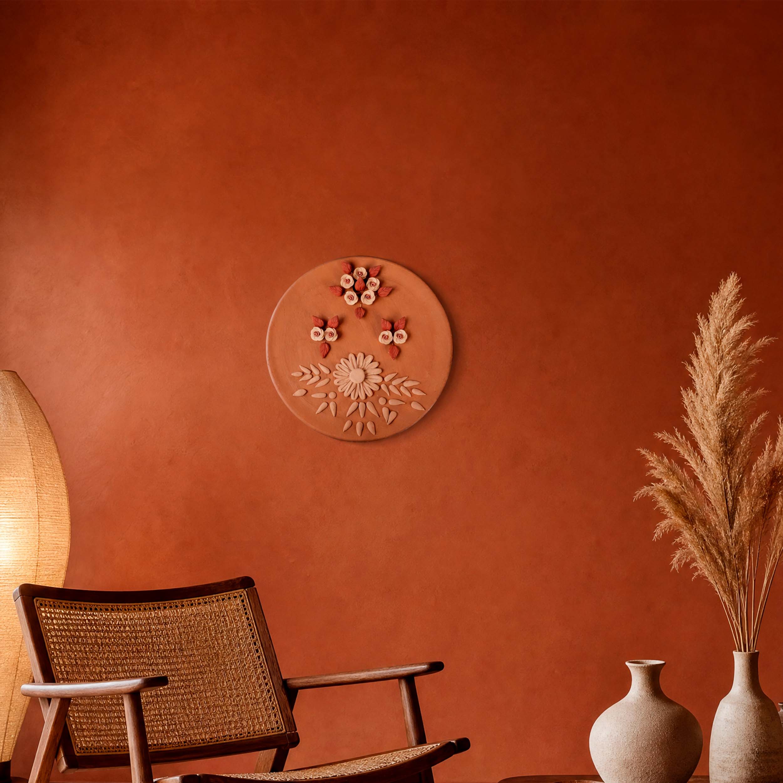Florecitas Barro Pigmentado Clay Wall Art
