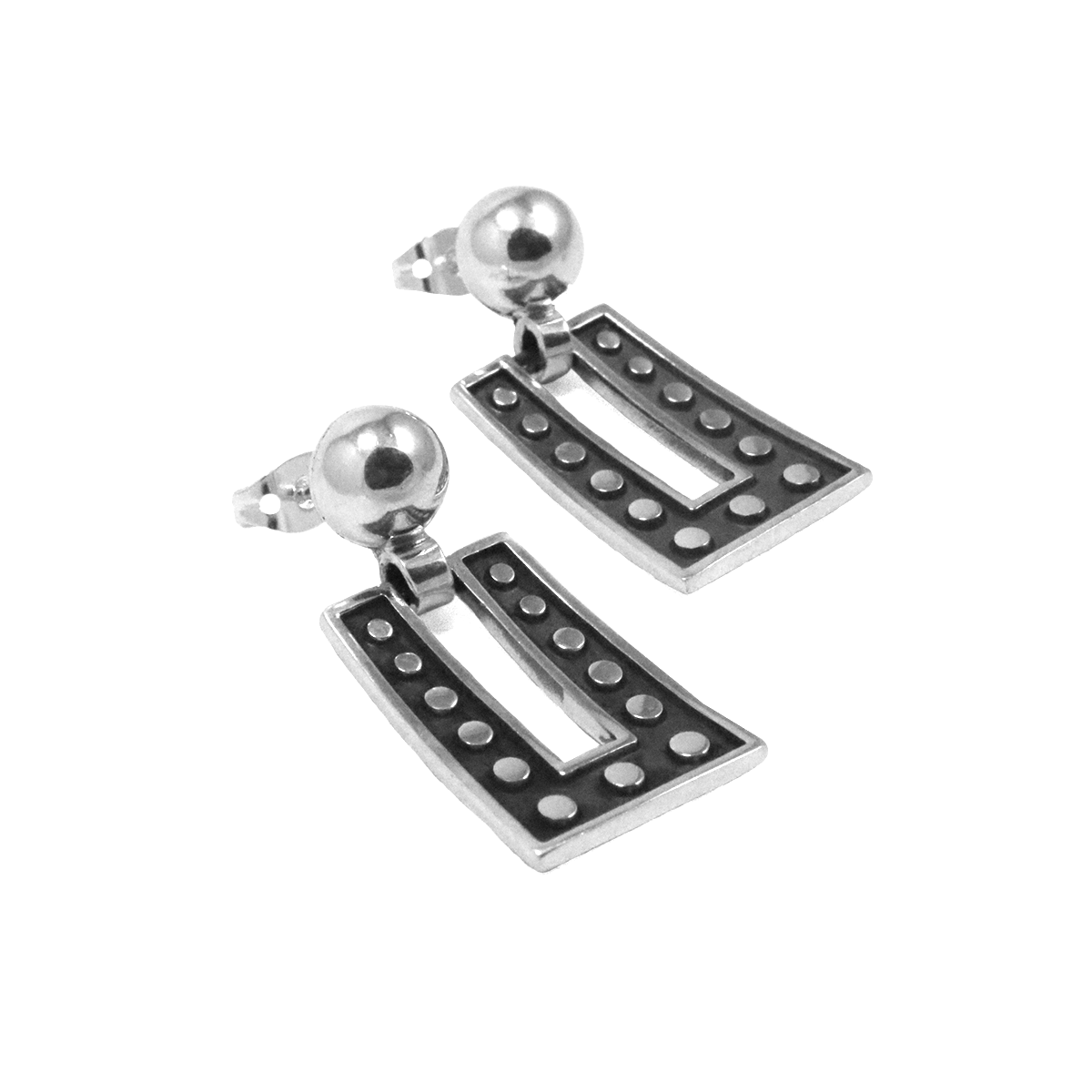 Sterling Silver Pyramid Earrings