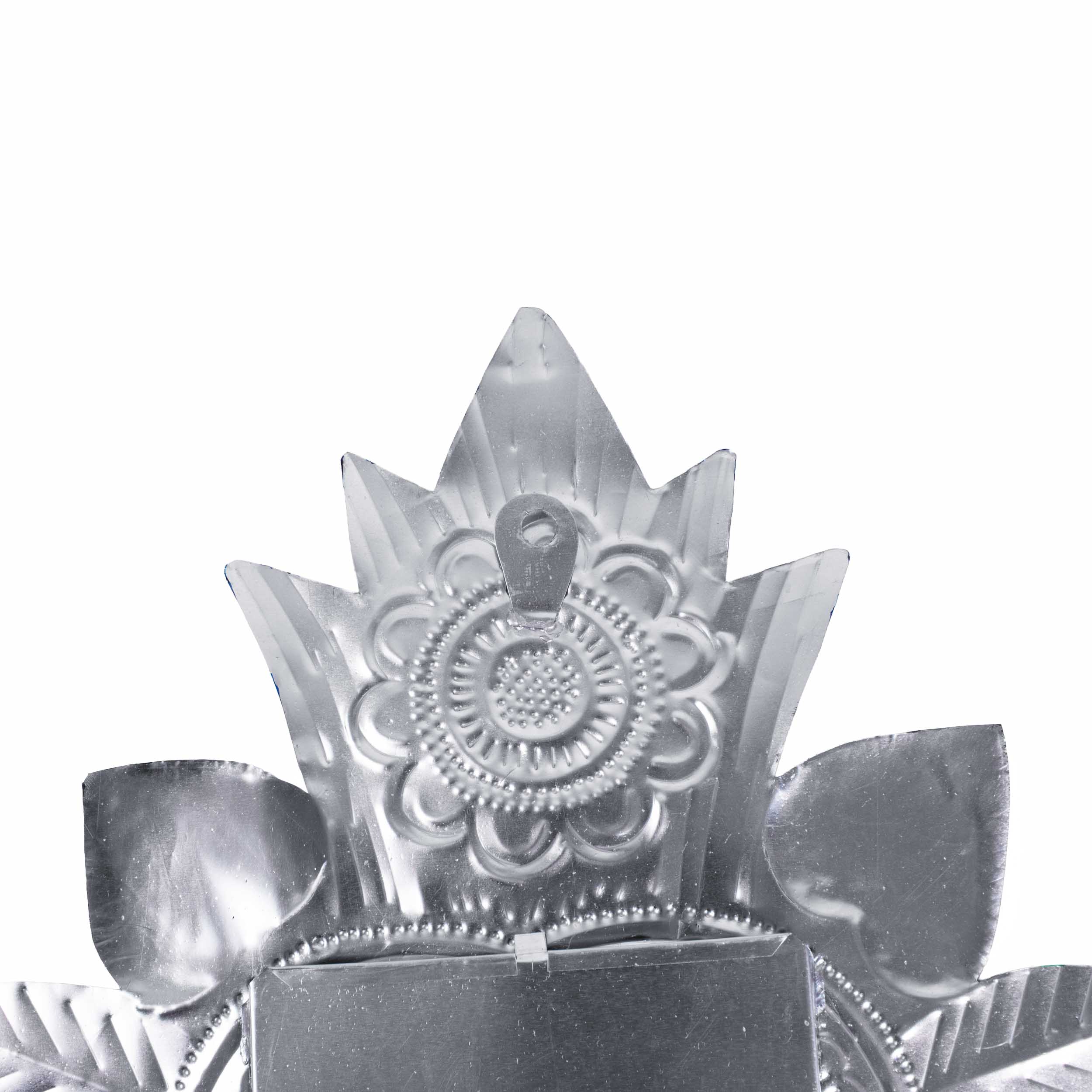 XL Mexican Milagro Tin Heart with Mirror