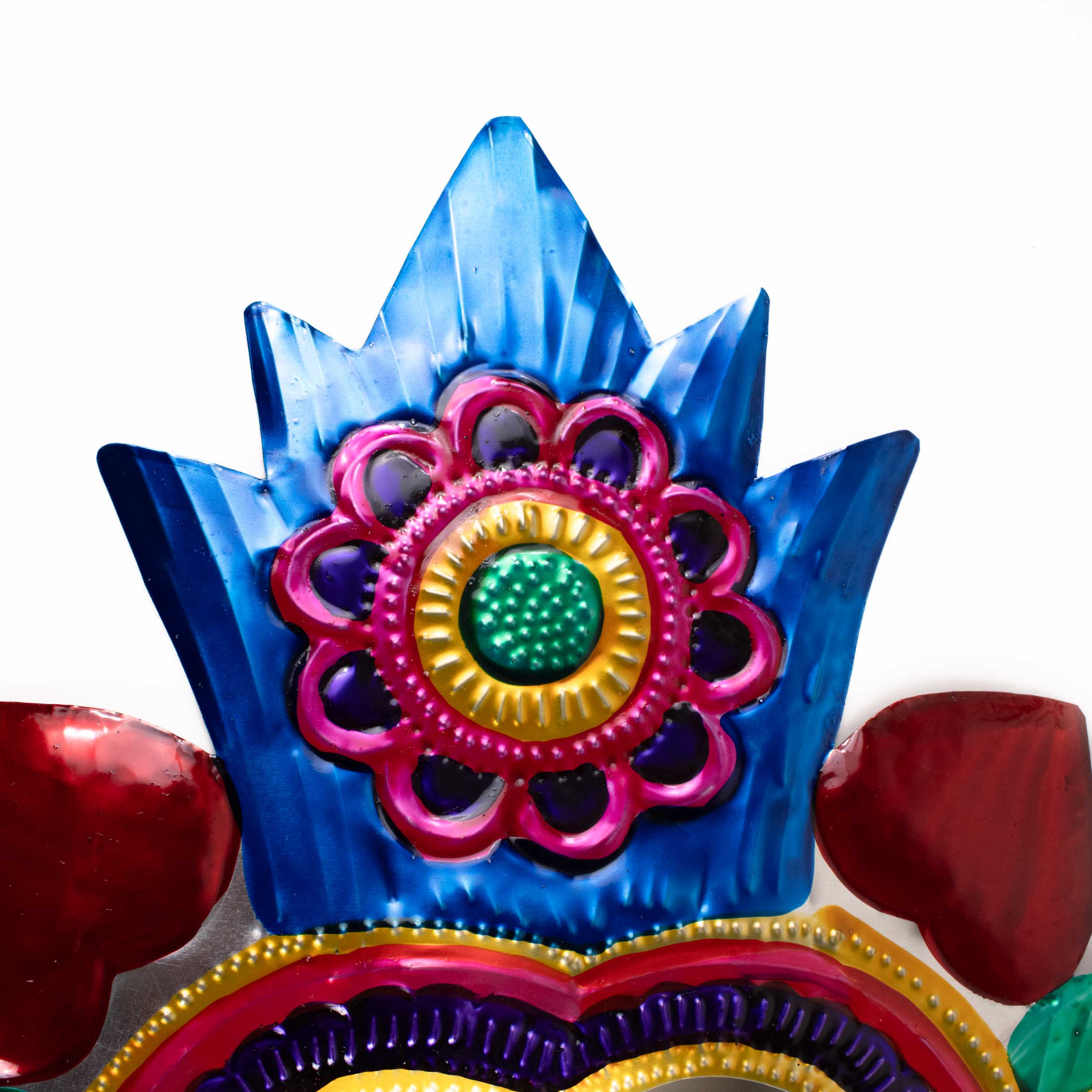 XL Mexican Milagro Tin Heart with Mirror