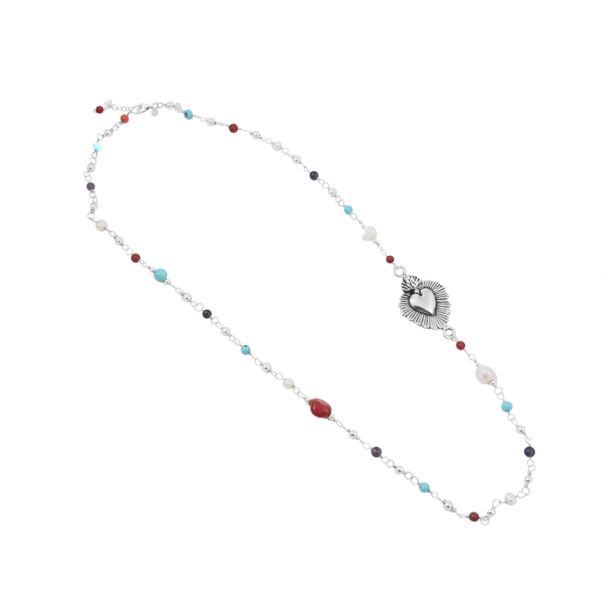 Sterling Silver Sacred Heart Necklace