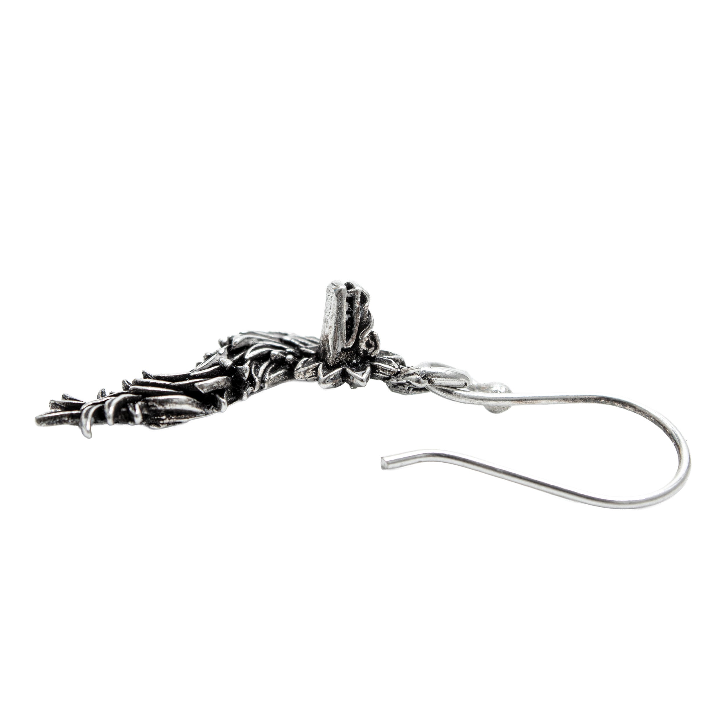 Sterling Silver Feathered Serpent Quetzalcoatl Earrings