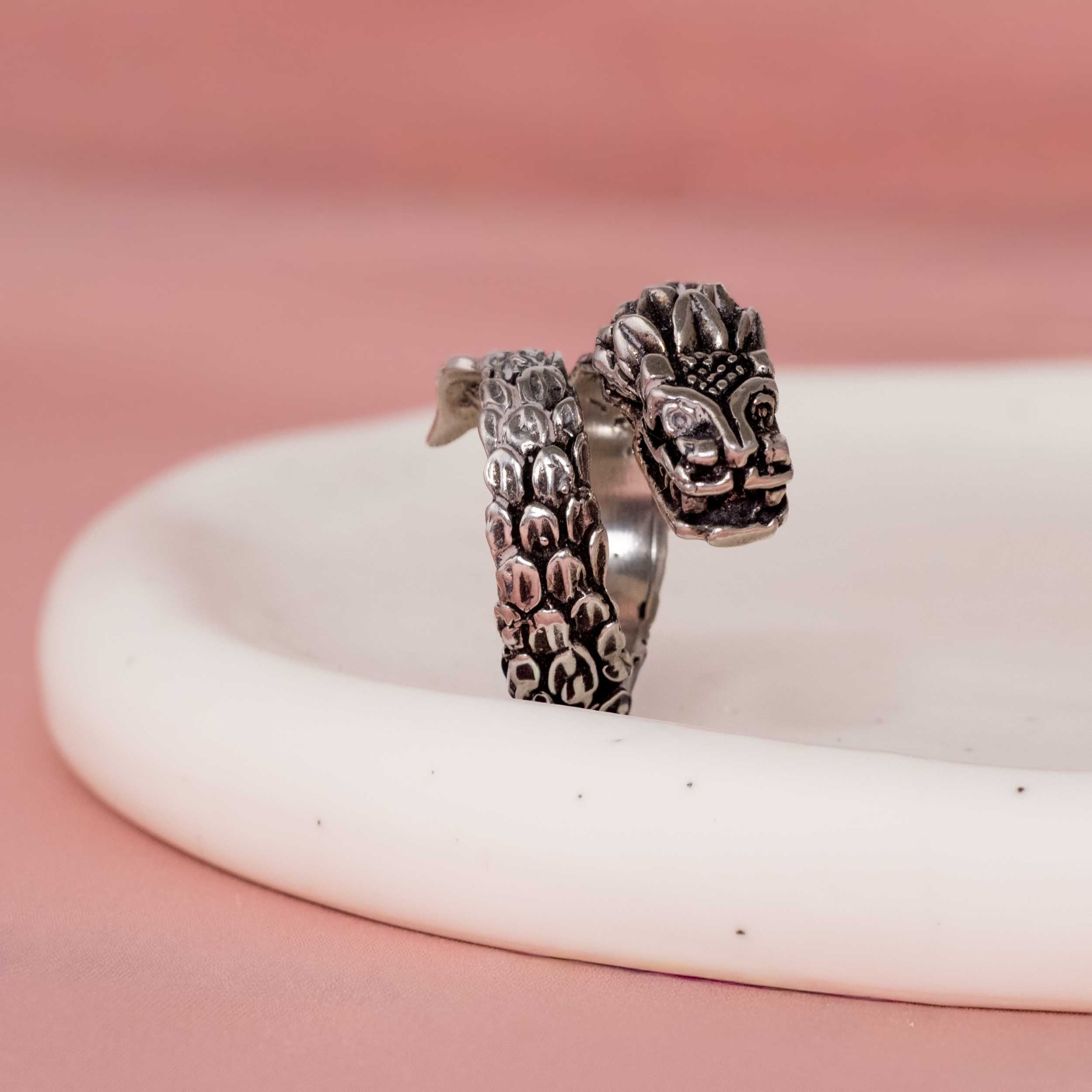 Sterling Silver Quetzalcoatl Ring