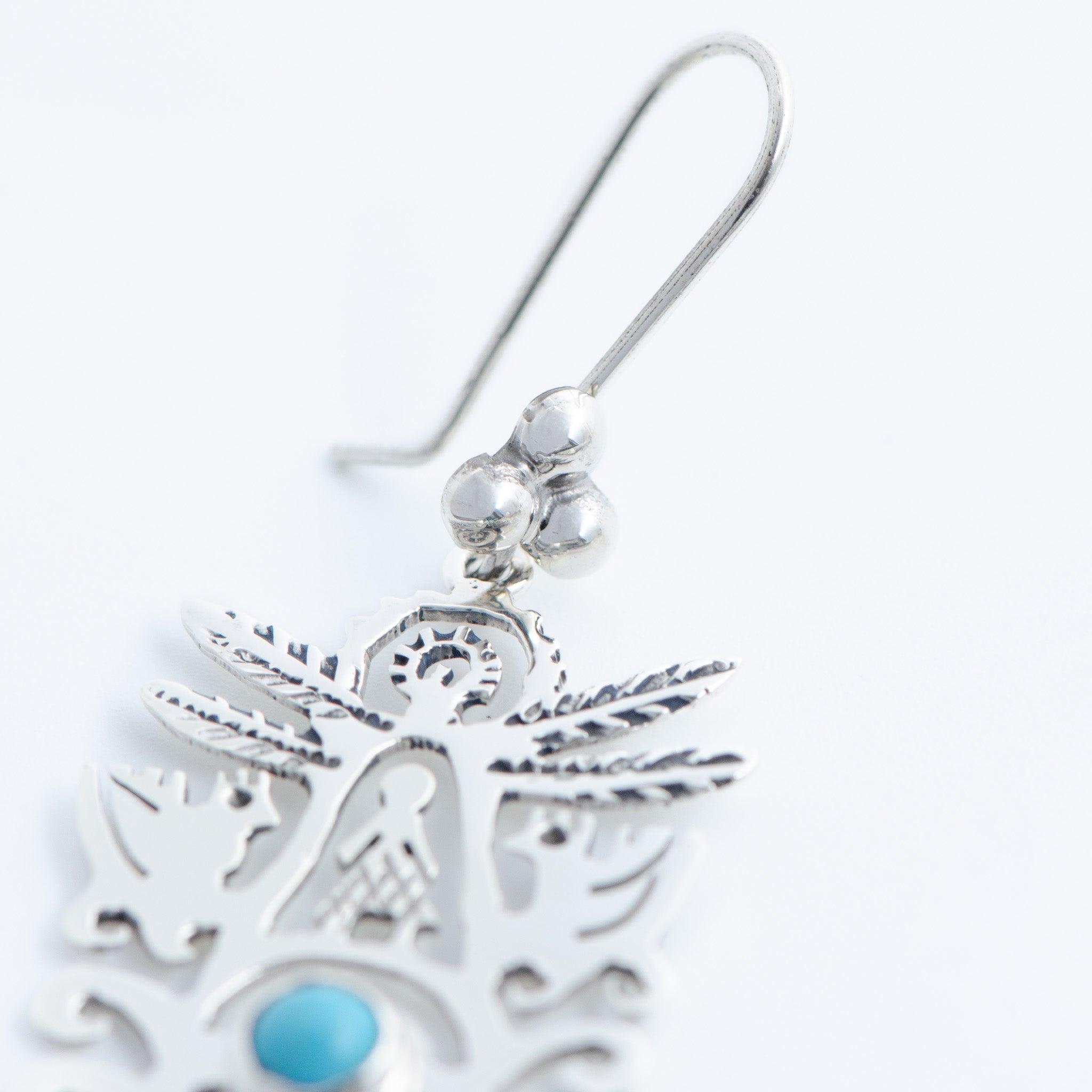 Sterling Silver Eternal Blue Tree of Life Earrings