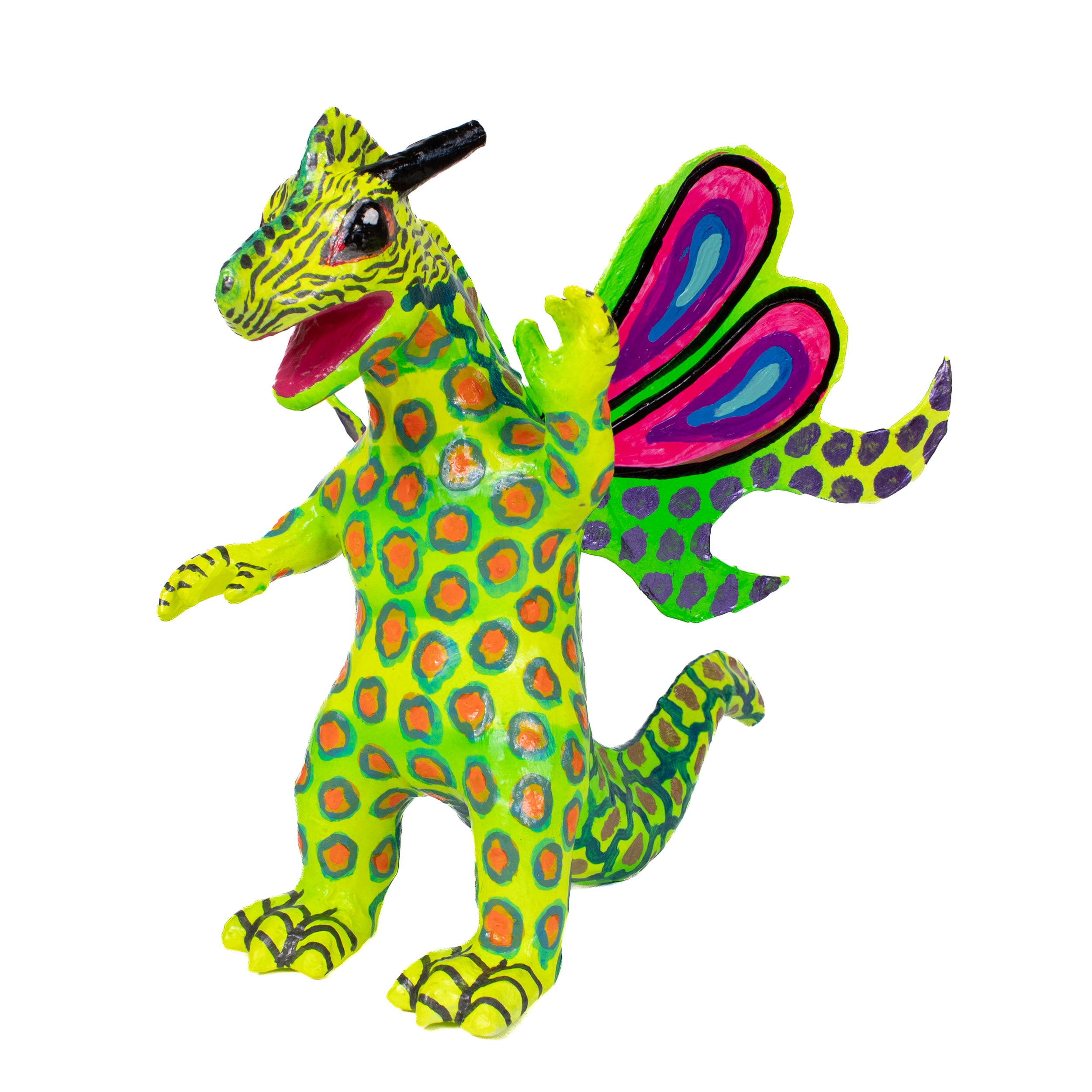 Papier-Mâché Dragon and Lizards Alebrijes Sculptures