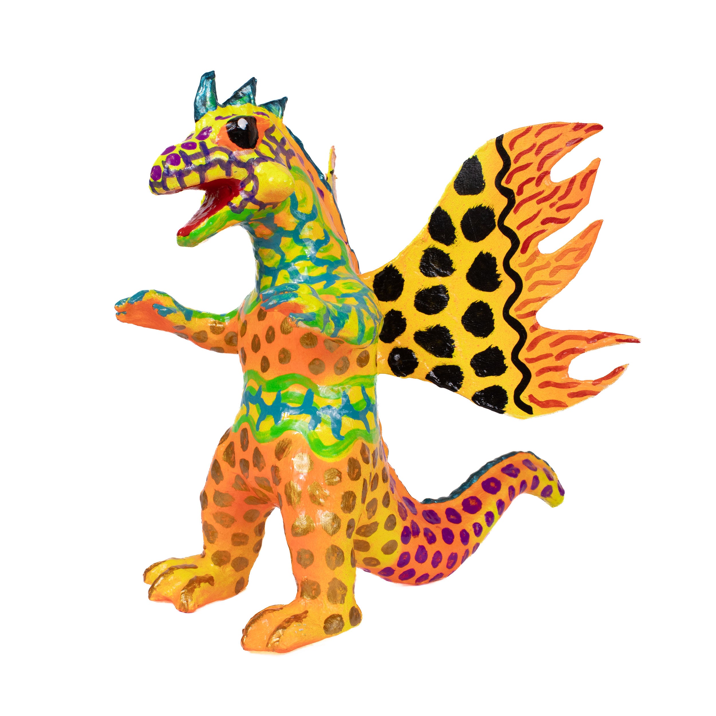 Papier-Mâché Dragon and Lizards Alebrijes Sculptures