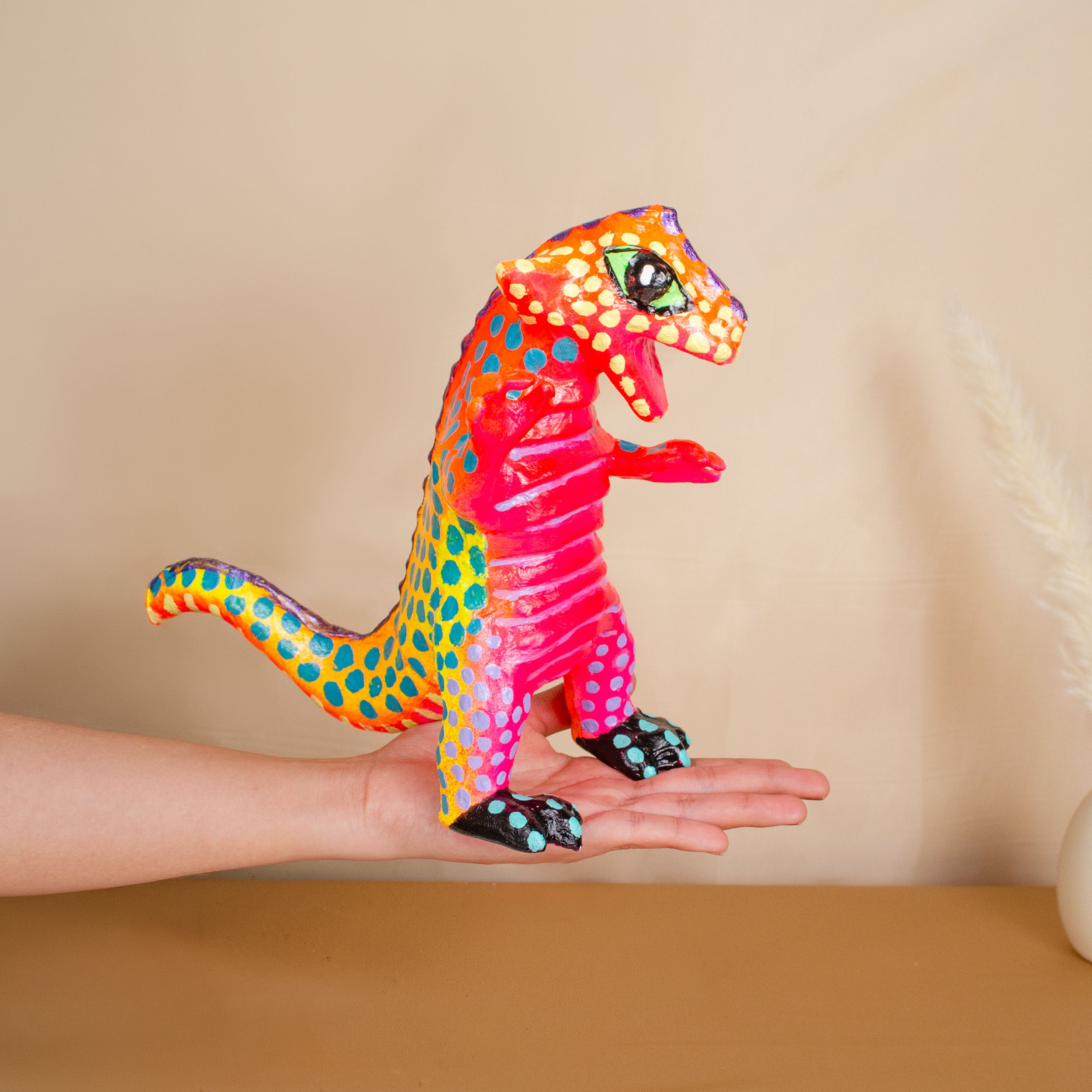 Papier-Mâché Dragon and Lizards Alebrijes Sculptures
