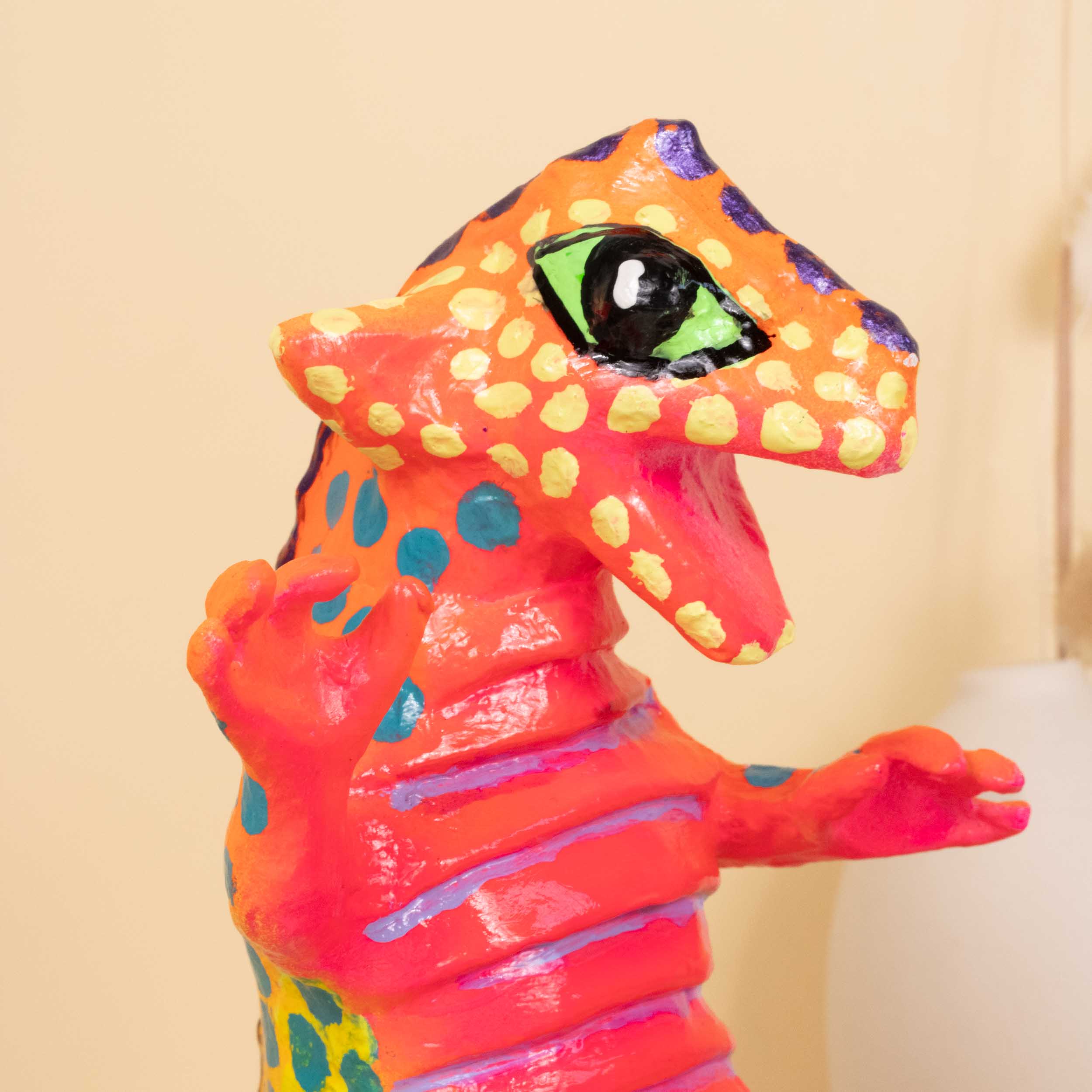Papier-Mâché Dragon and Lizards Alebrijes Sculptures