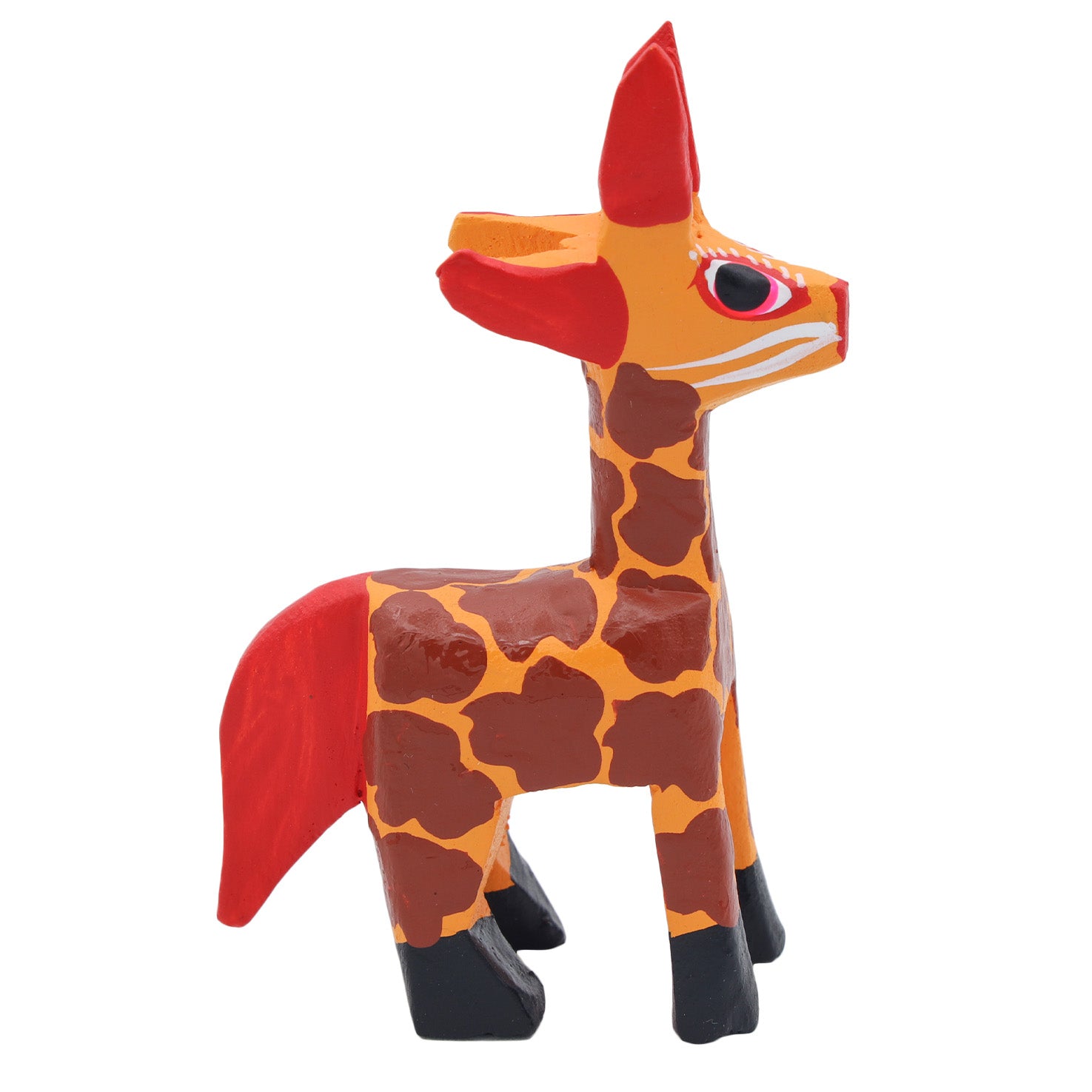 Hand Painted Giraffe Wooden Figurine