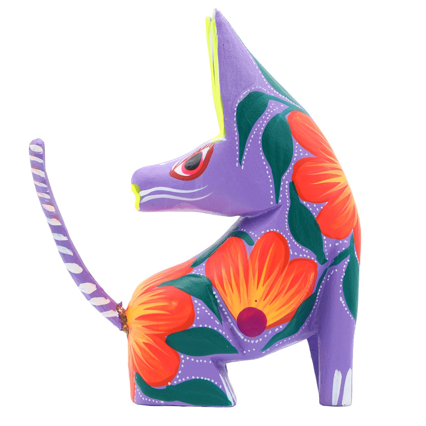 Large Coyote Head Turned Wooden Figurine