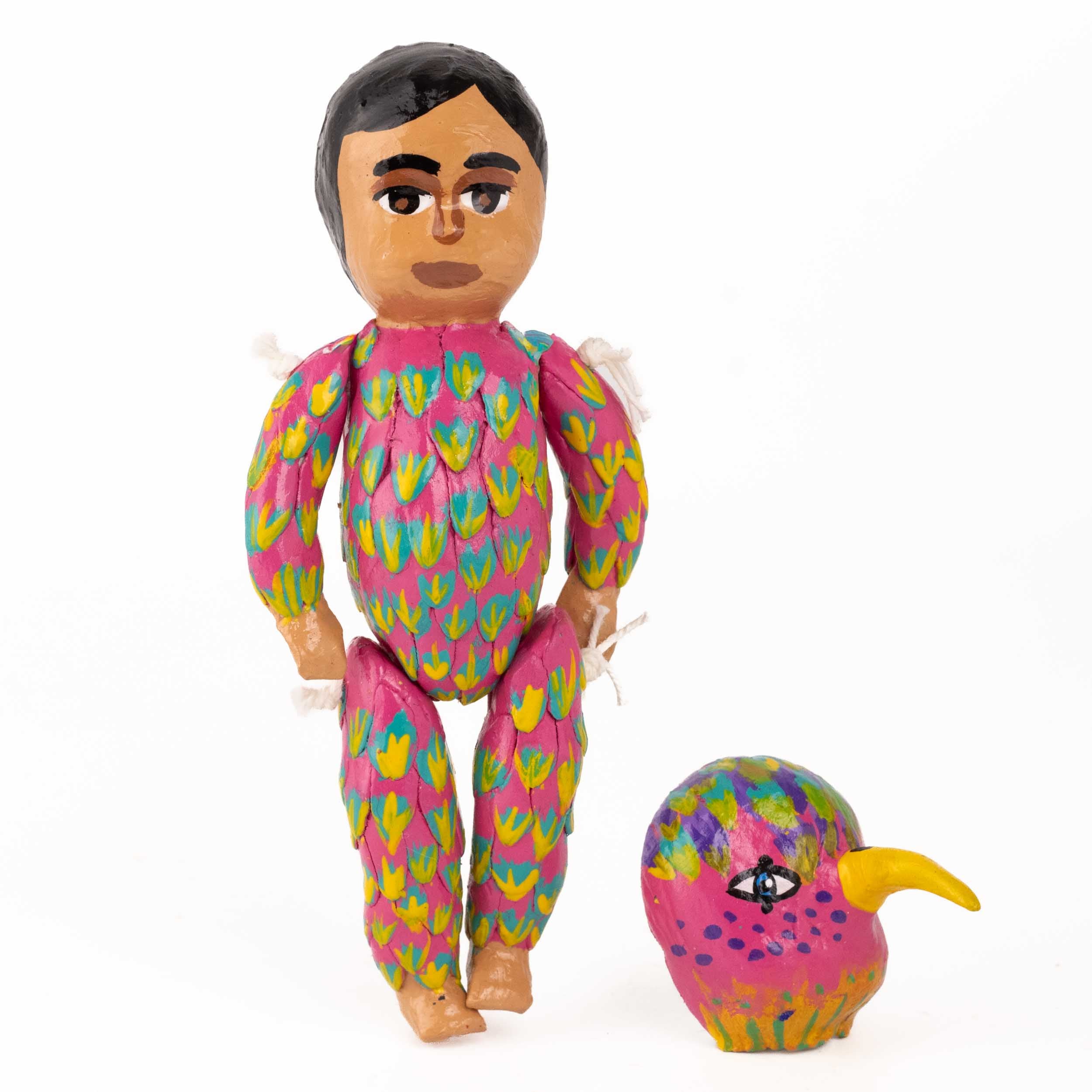 Papier Mache Nahuales Dolls with Mask