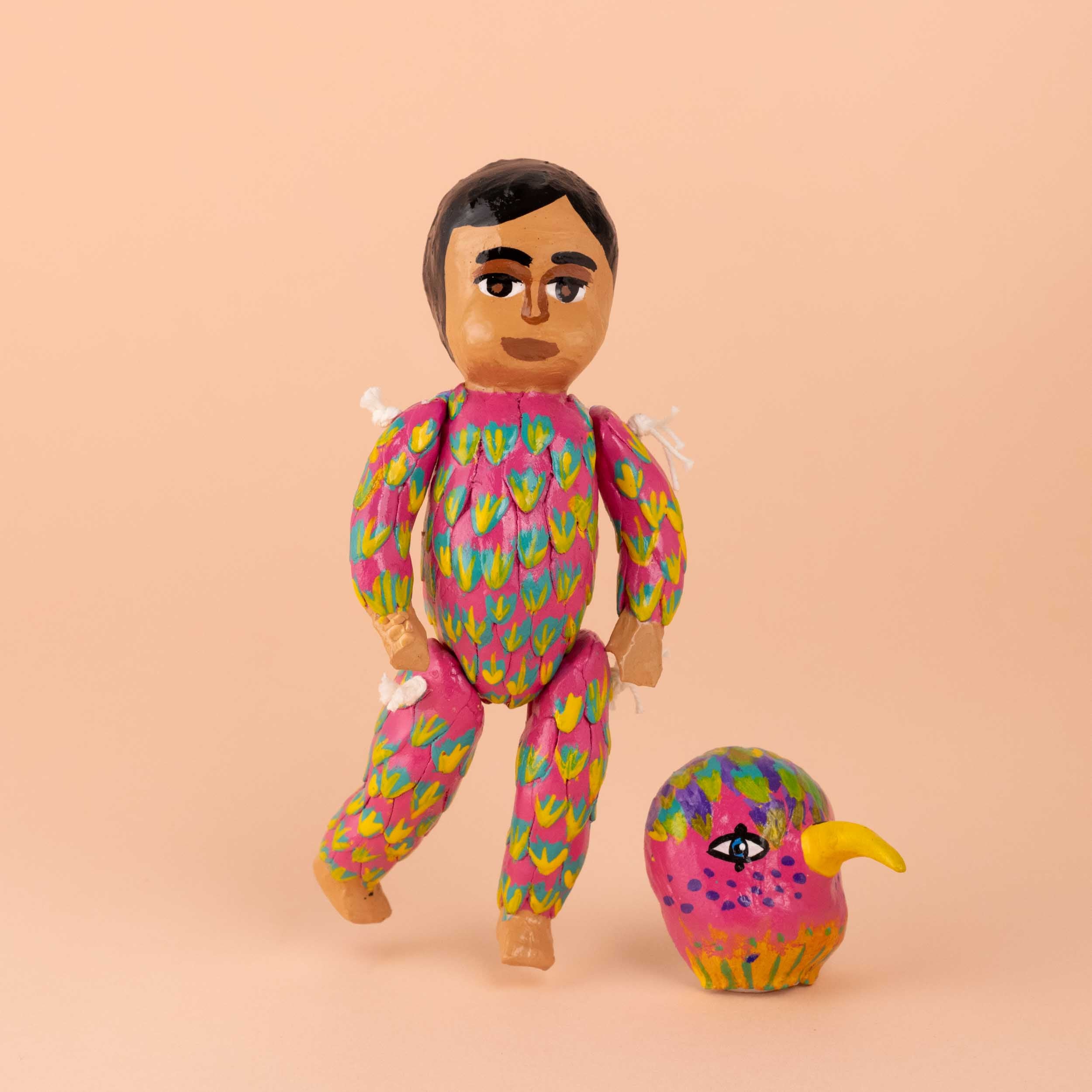 Papier Mache Nahuales Dolls with Mask