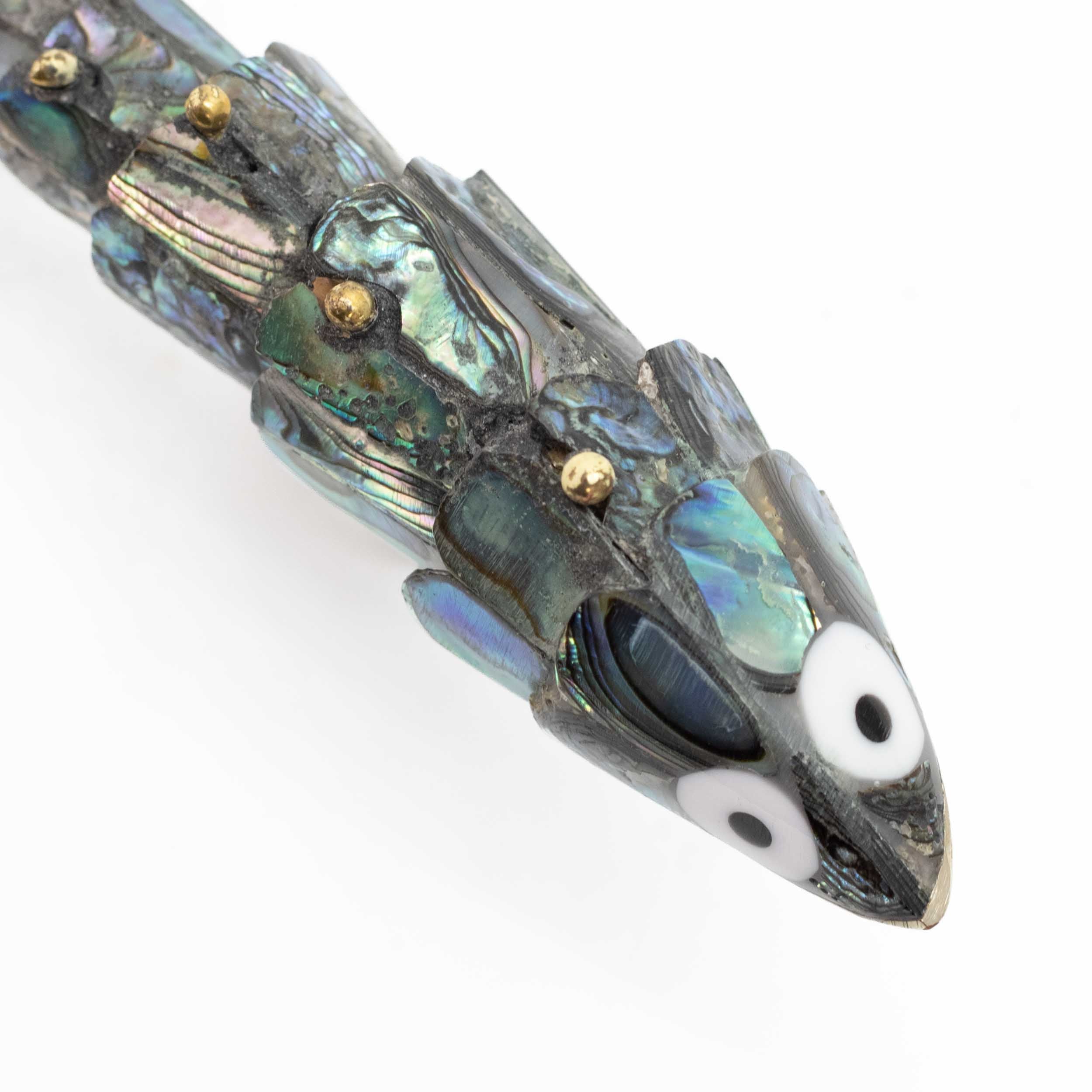 Articulated Abalone Shell Purse Charm Fish Bottle Opener