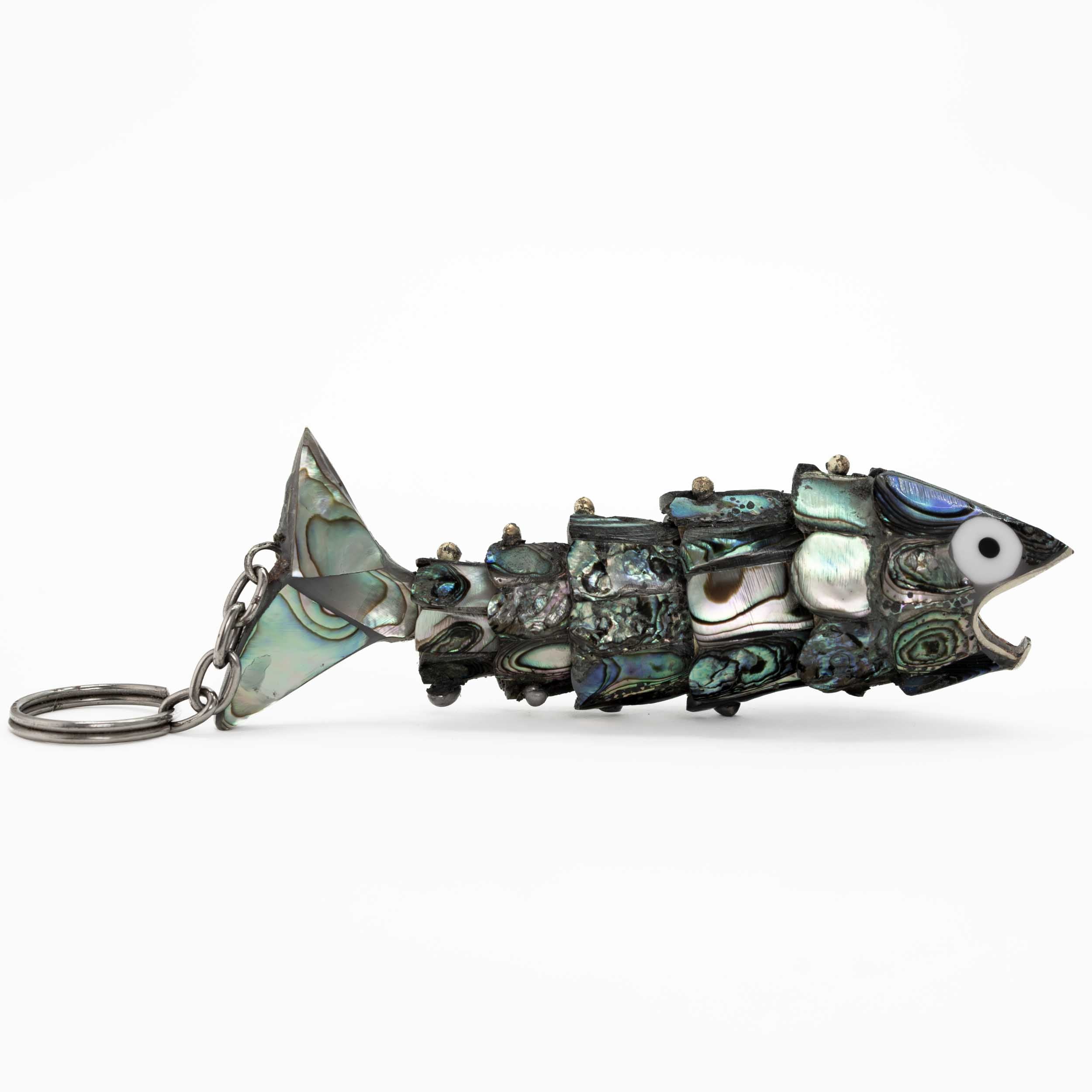 Articulated Abalone Shell Purse Charm Fish Bottle Opener