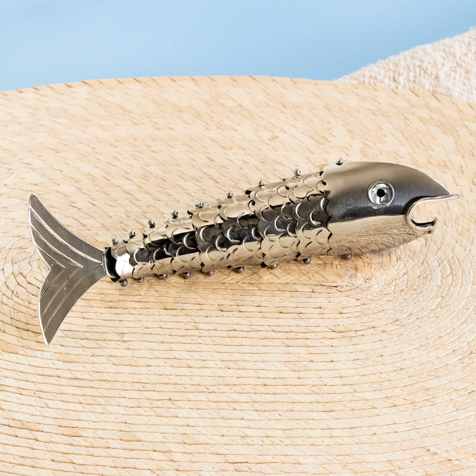 Articulated Nickel Silver Fish Bottle Opener