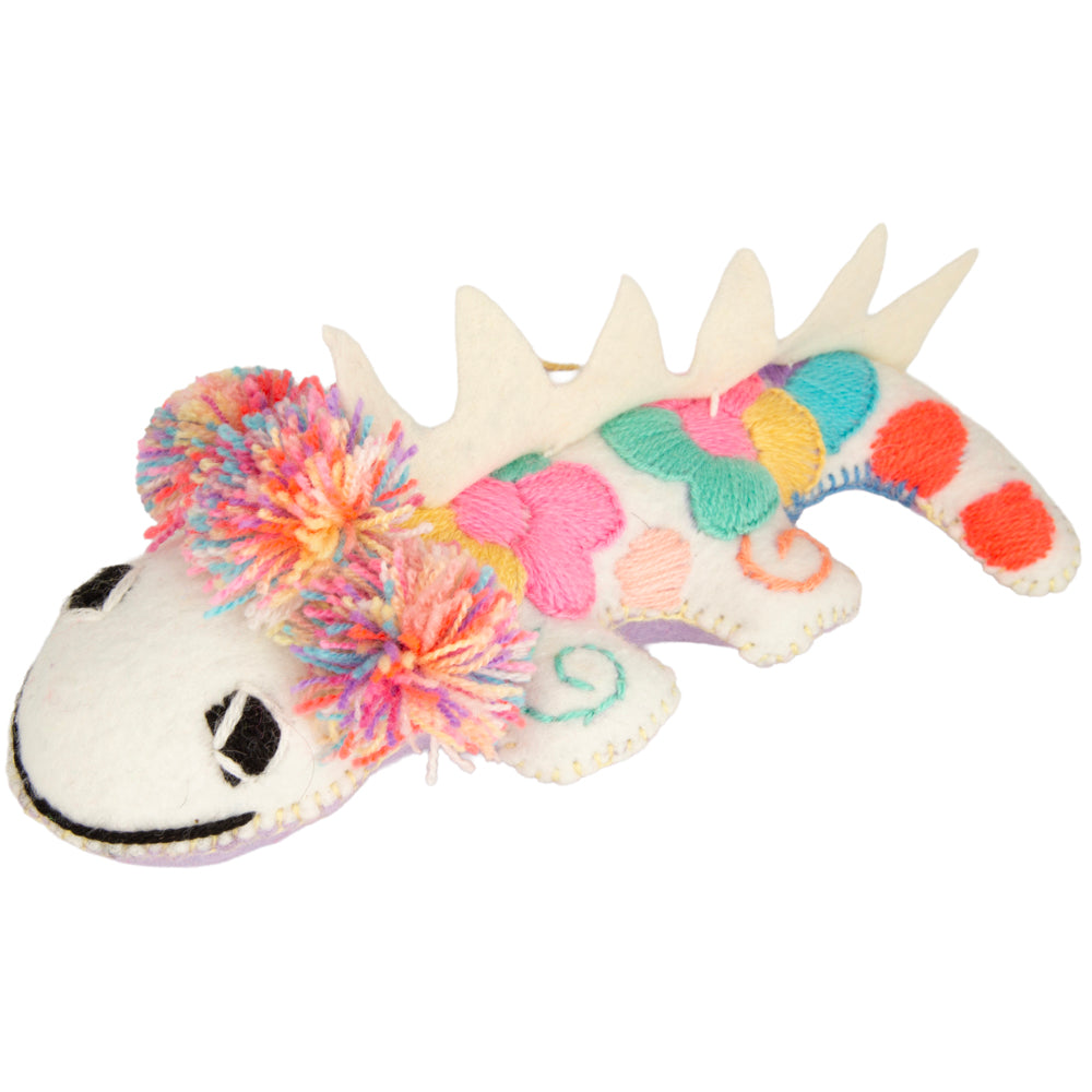 Axolotl Hand-Embroidered Stuffed Animal
