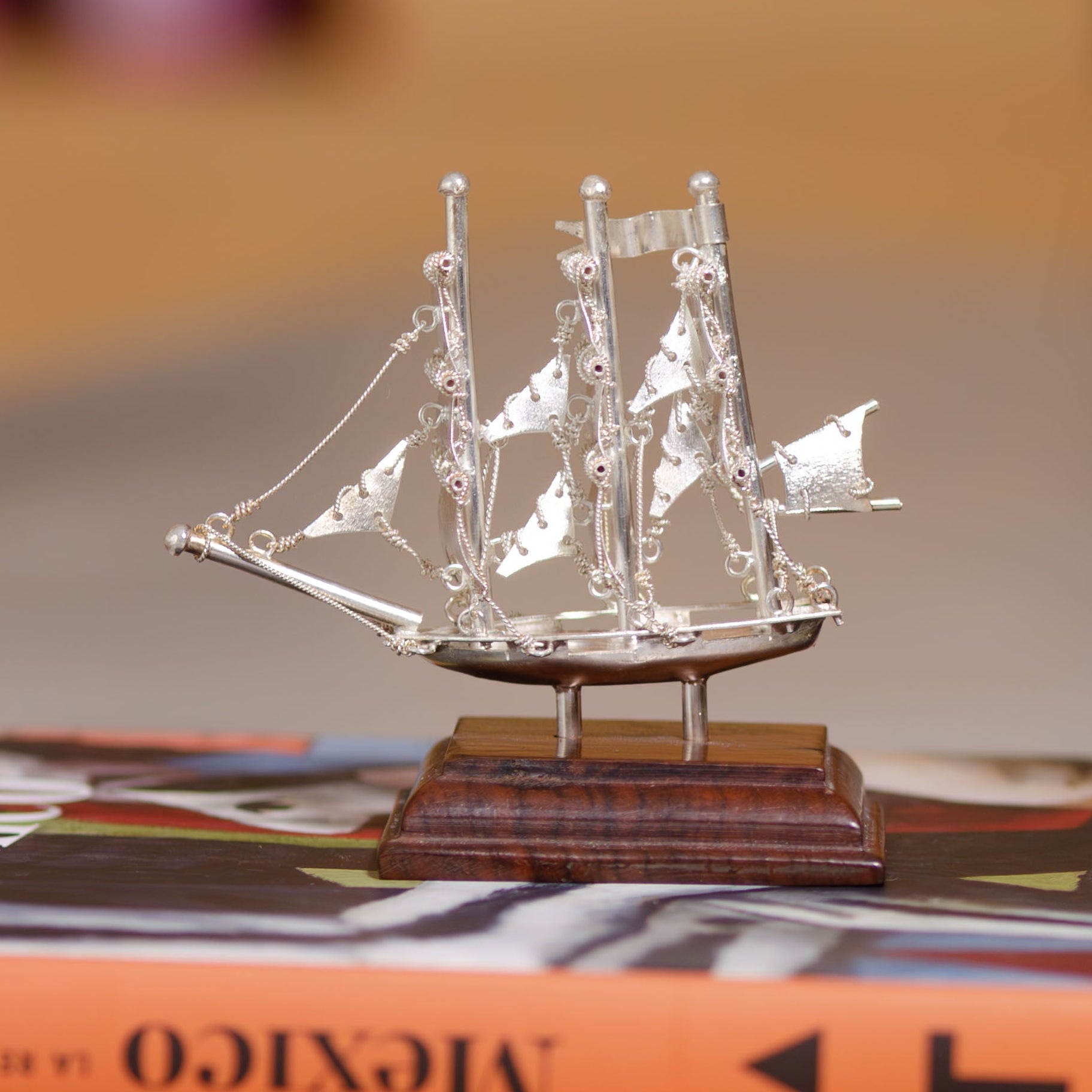 Sterling Silver Sailing Ship Sculpture