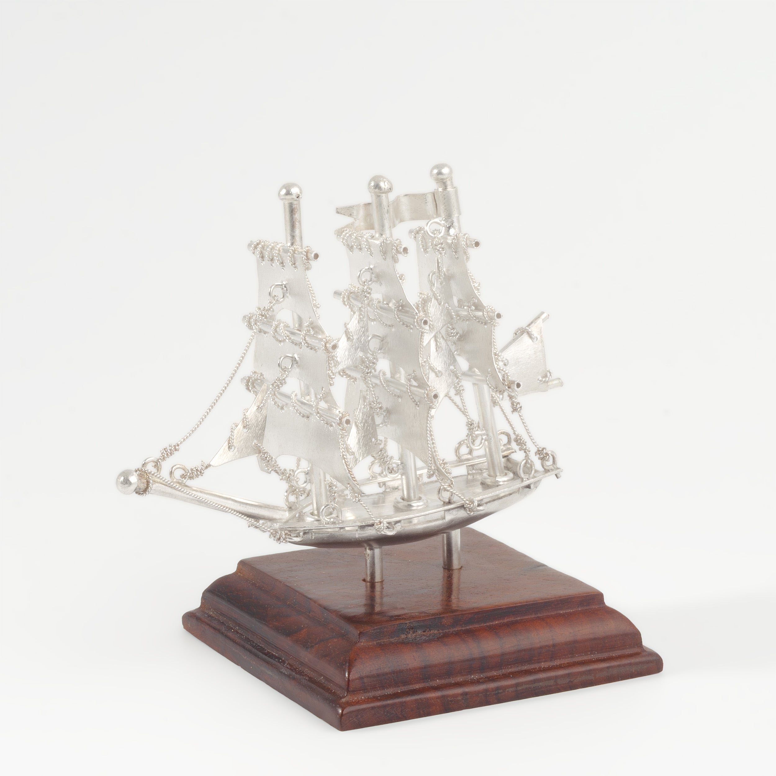 Sterling Silver Sailing Ship Sculpture