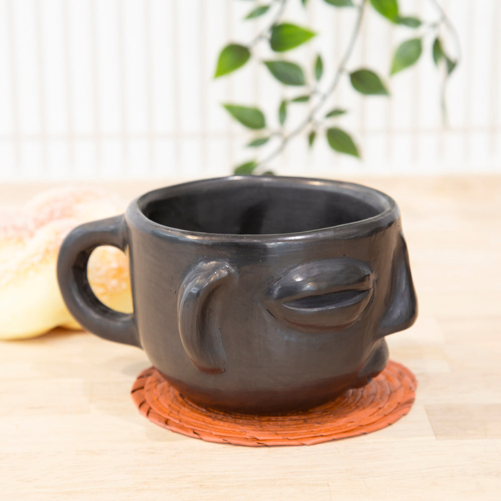 Barro Negro, Black Clay, Faces Mug