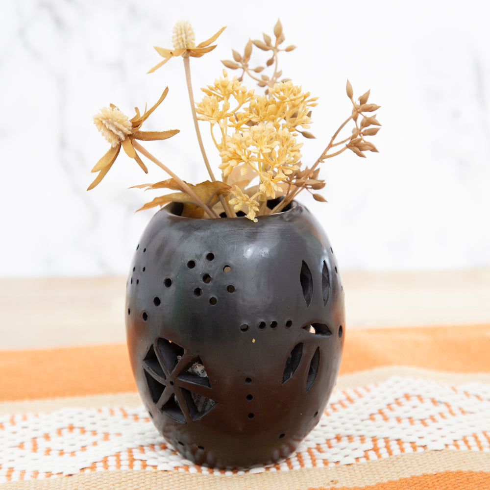 Barro Negro Forest Carved Small Vase