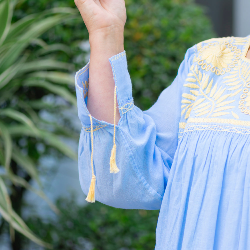 Carranza 3/4 Sleeve Embroidered Blouse