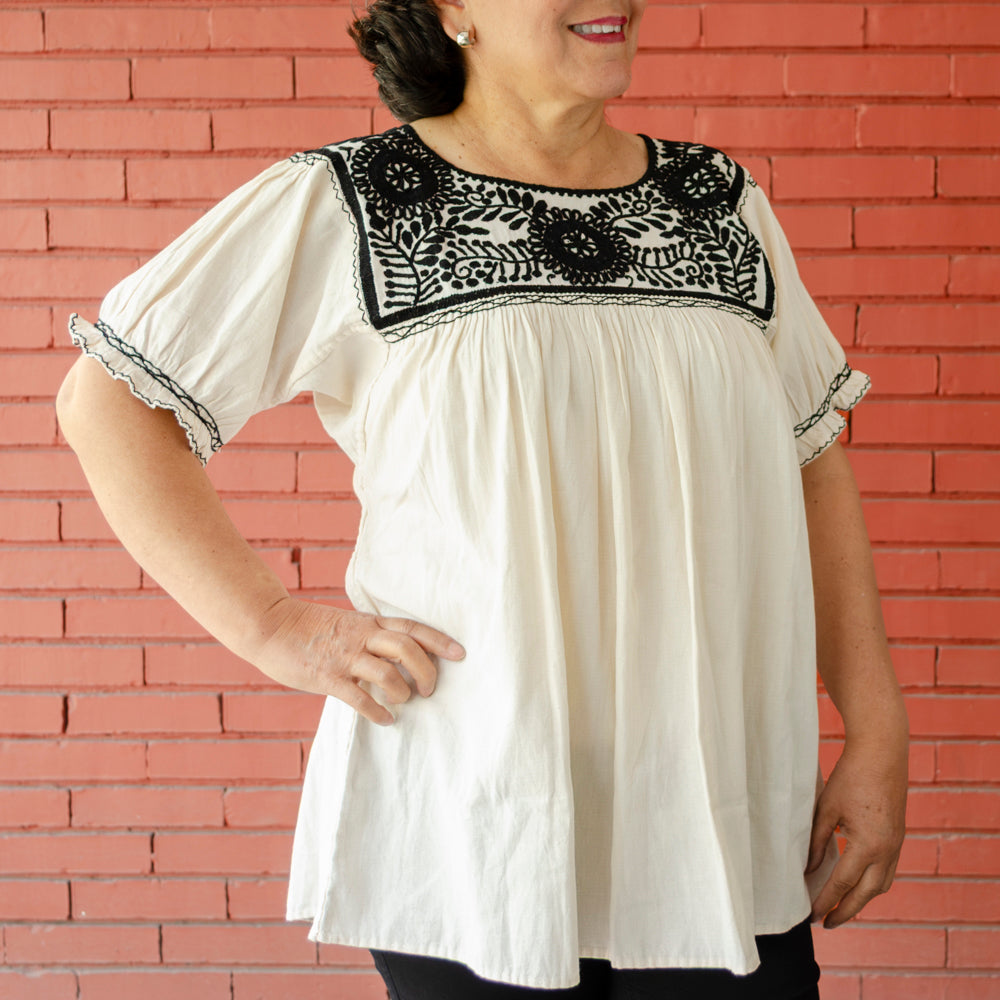 Carranza Eyelet Embroidered Blouse