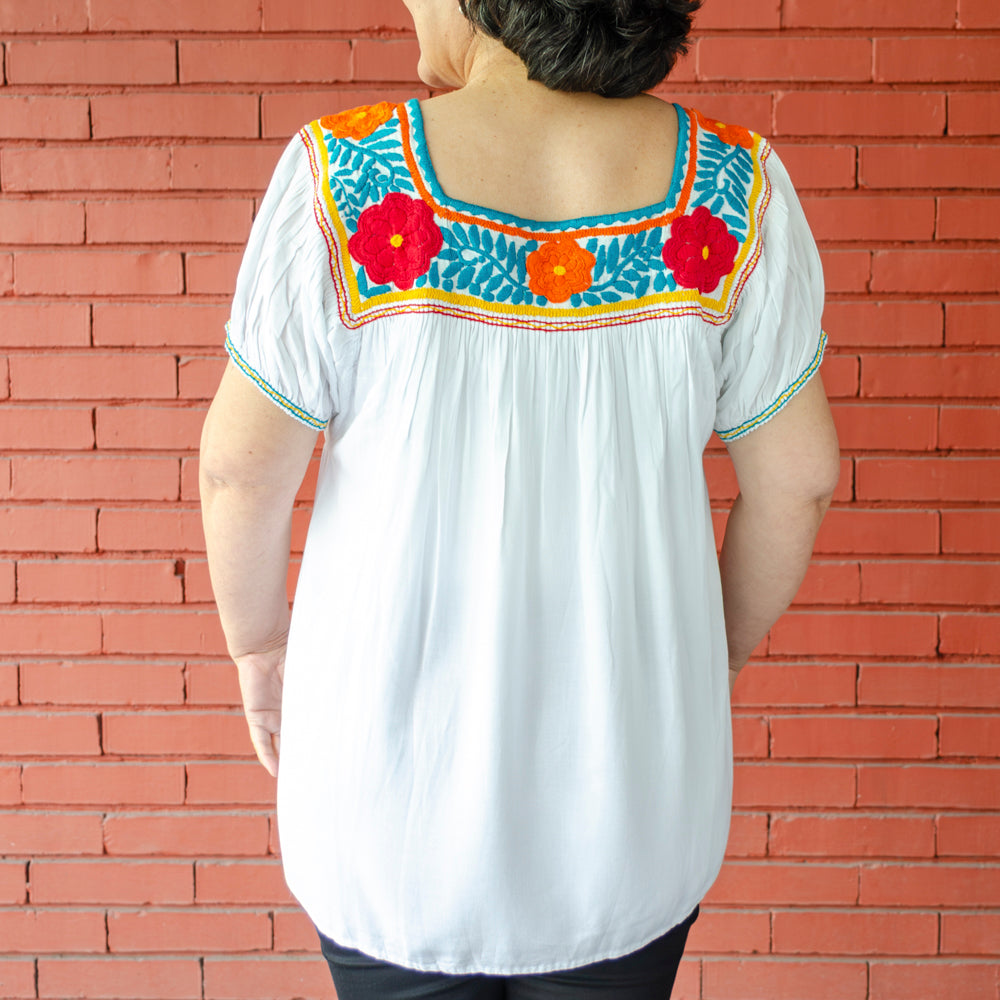 Carranza Short Sleeve Embroidered Blouse