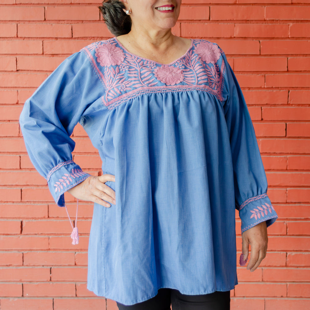 Carranza 3/4 Sleeve Embroidered Blouse