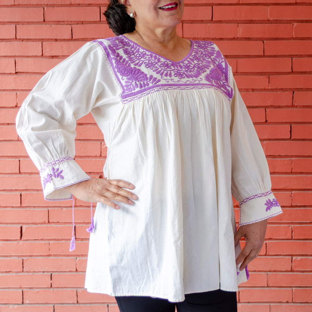 Carranza 3/4 Sleeve Embroidered Blouse