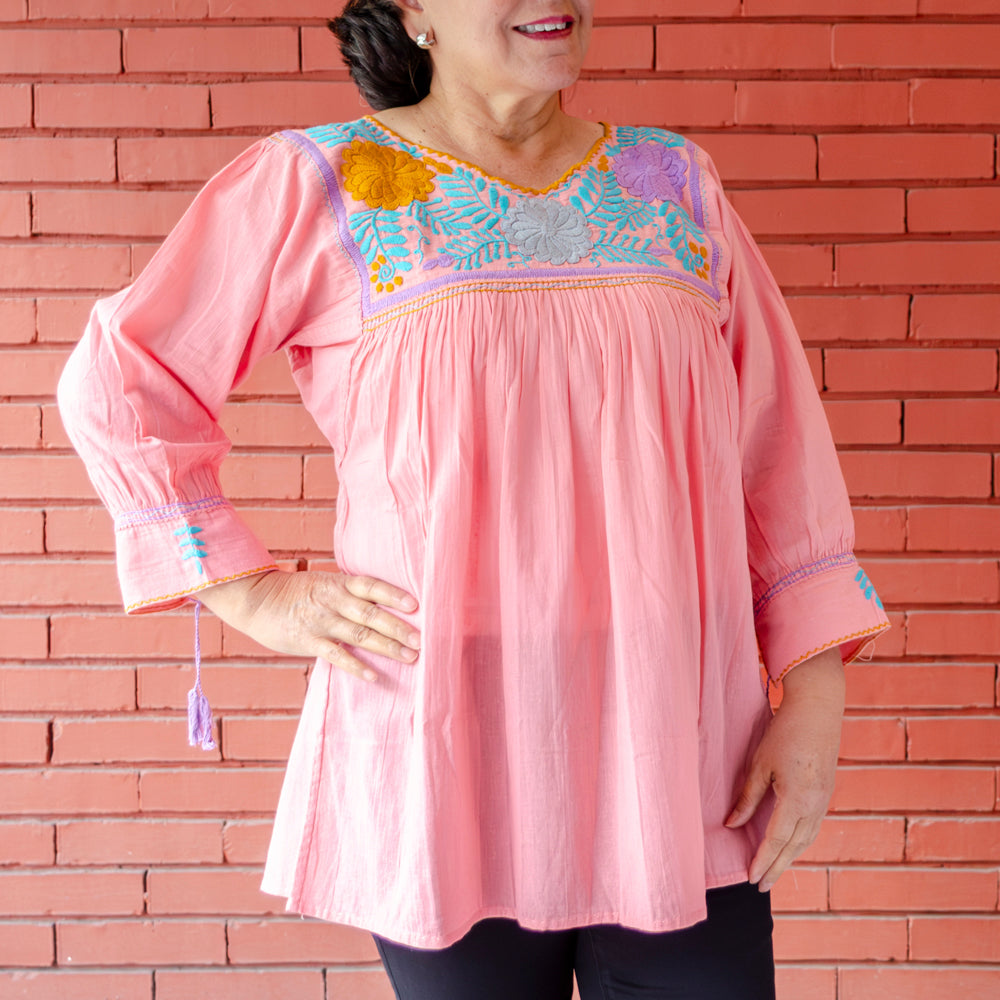 Carranza 3/4 Sleeve Embroidered Blouse
