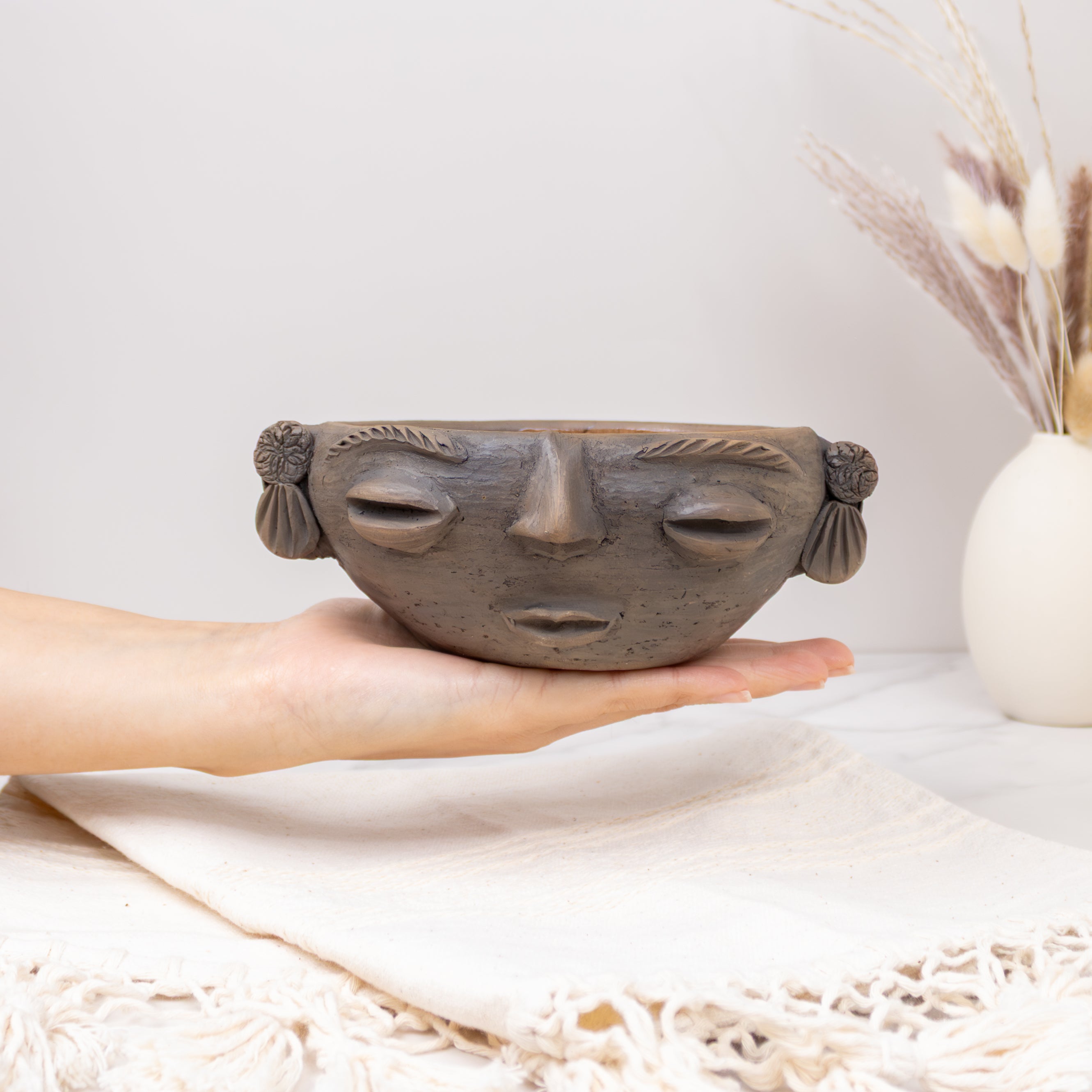 Atzompa Face Clay Bowl