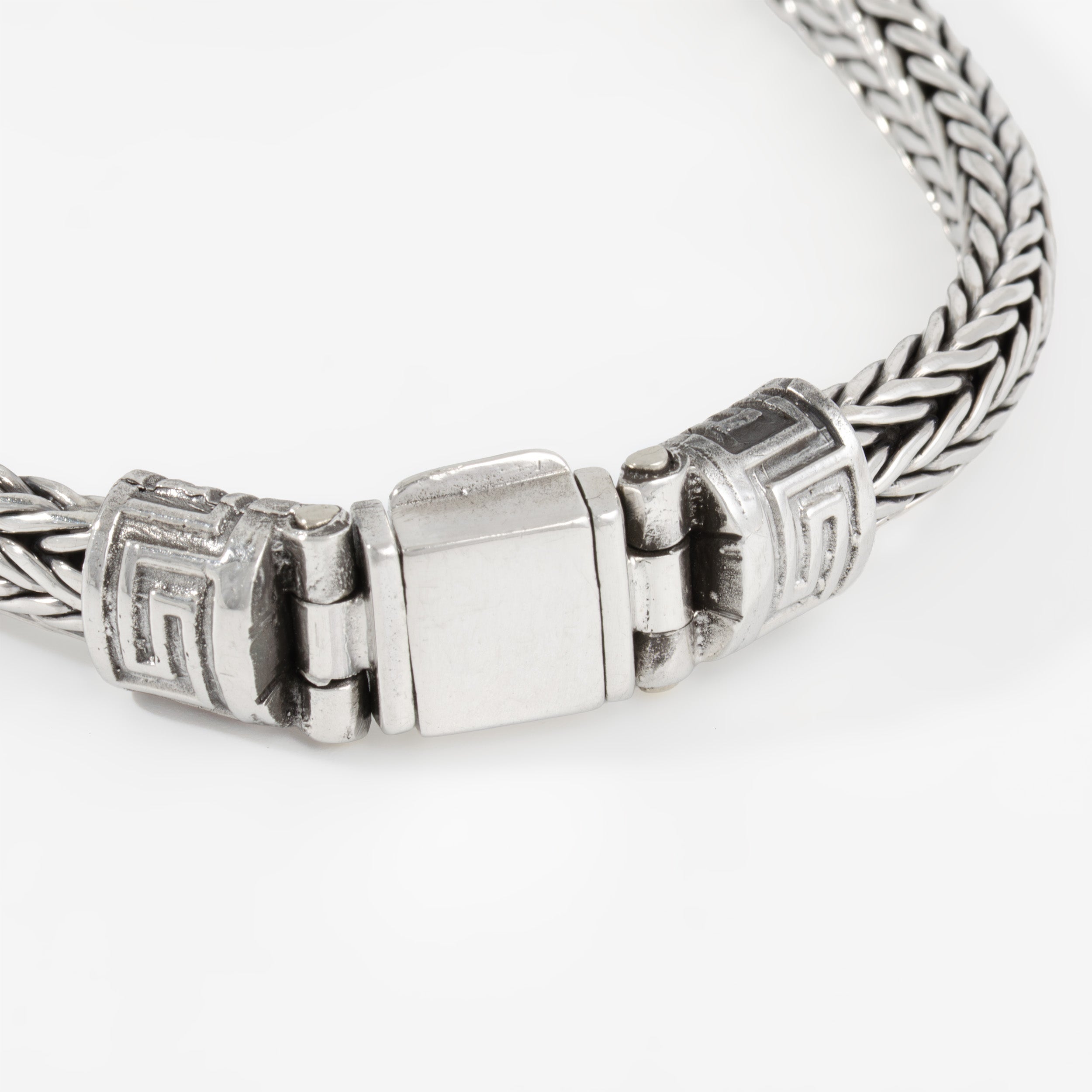 Sterling Silver Jaguar Braided Bracelet