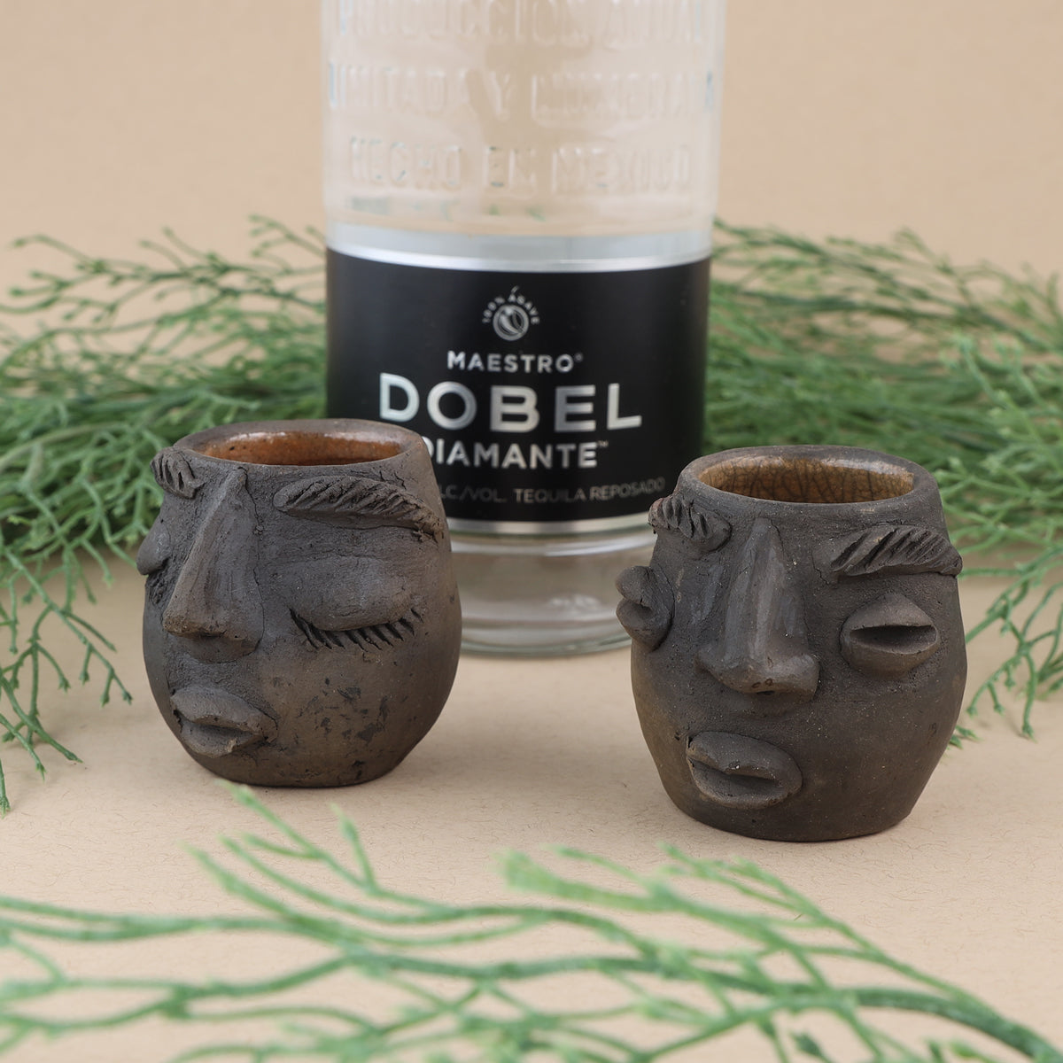 Atzompa Portrait Face Clay Mezcal Shot Glass