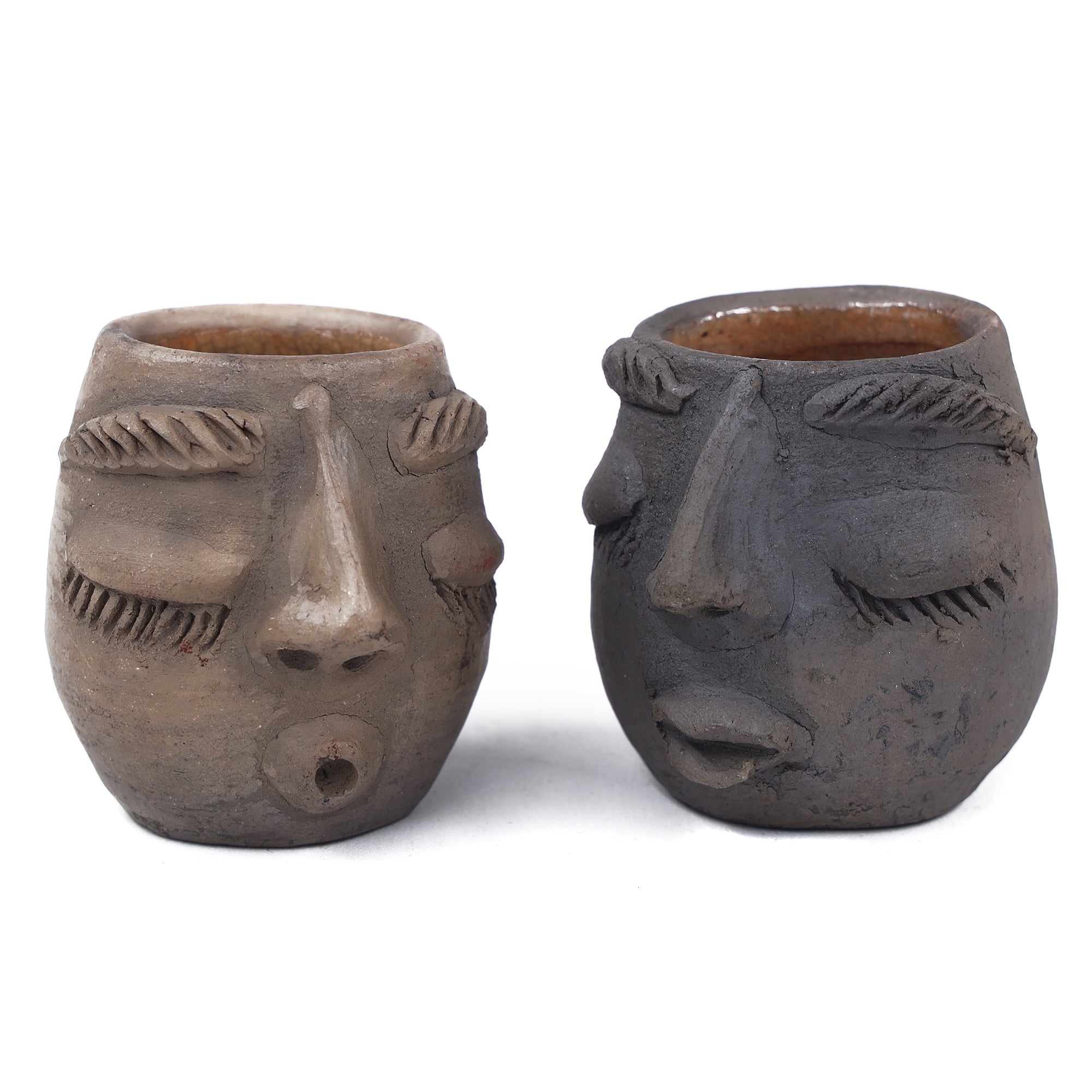 Atzompa Portrait Face Clay Mezcal Shot Glass