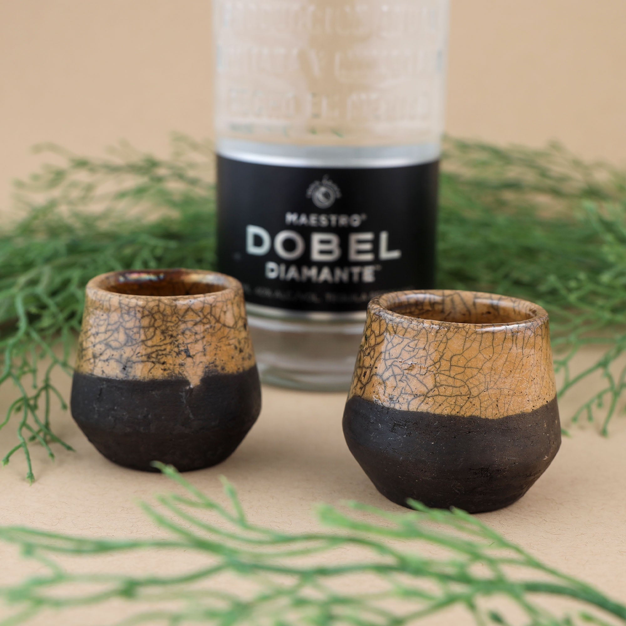 Atzompa Contrast Clay Mezcal Shot Glass