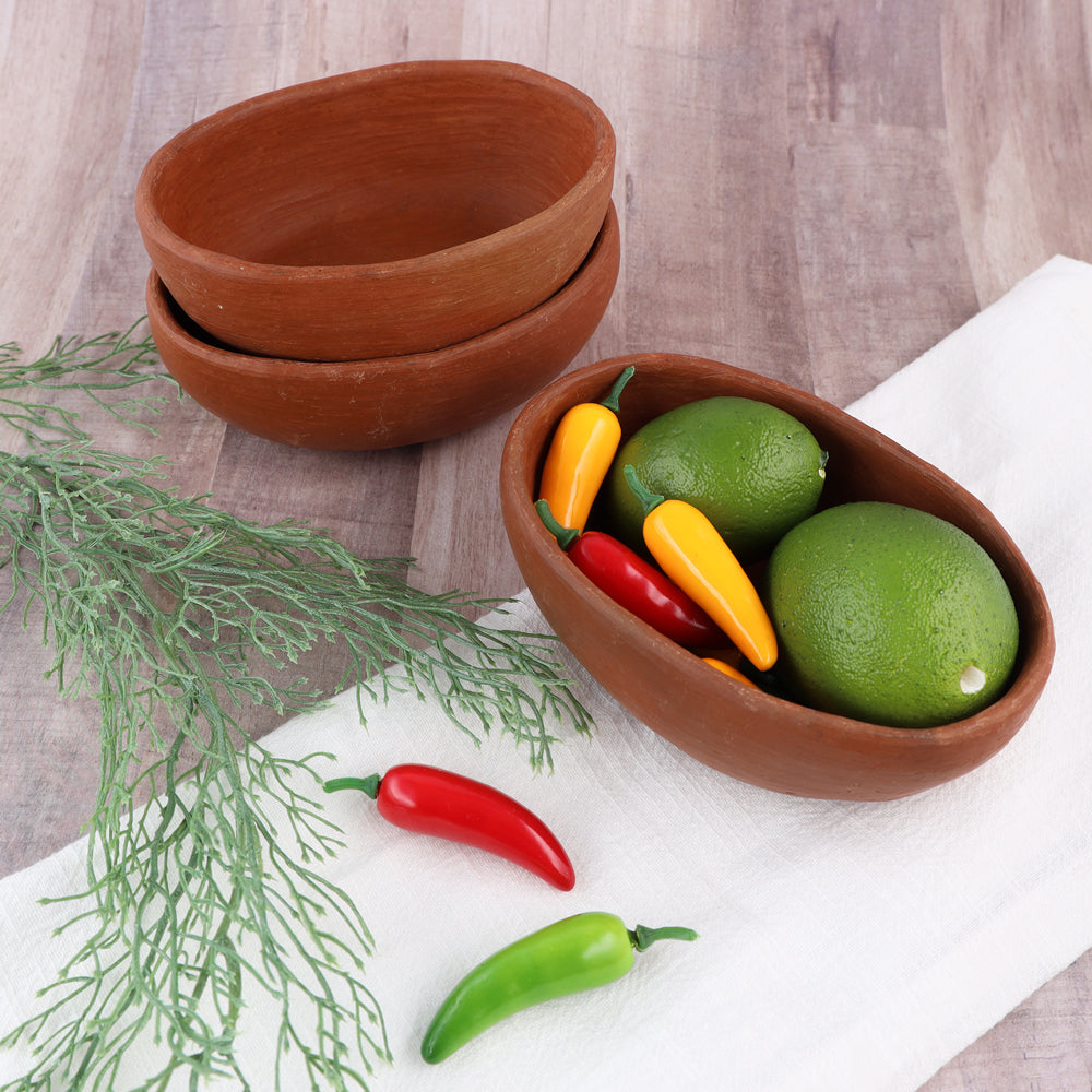 Red Clay Terracotta Small Oval Bowl