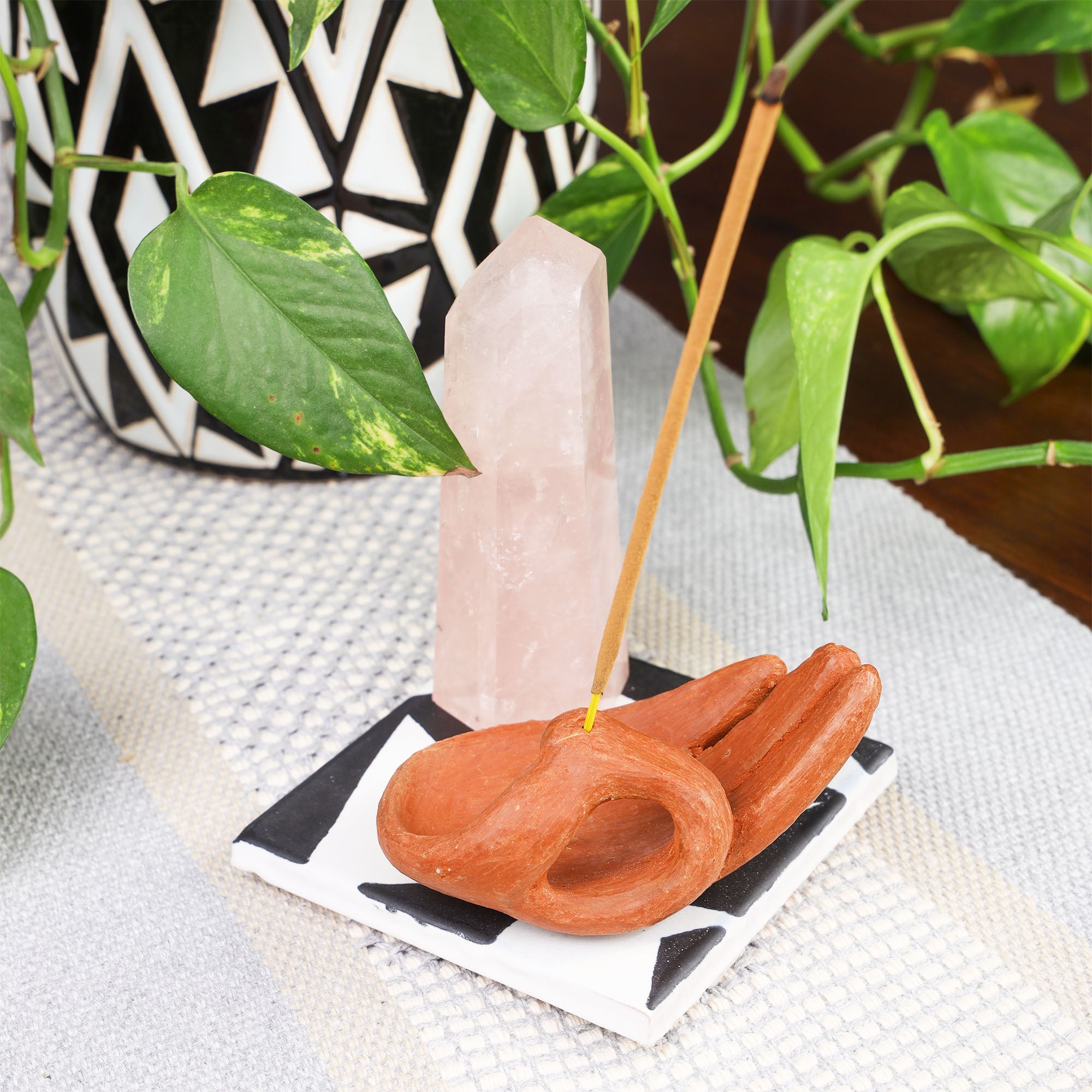 Red Clay Terracotta Manita Hand Incense Holder