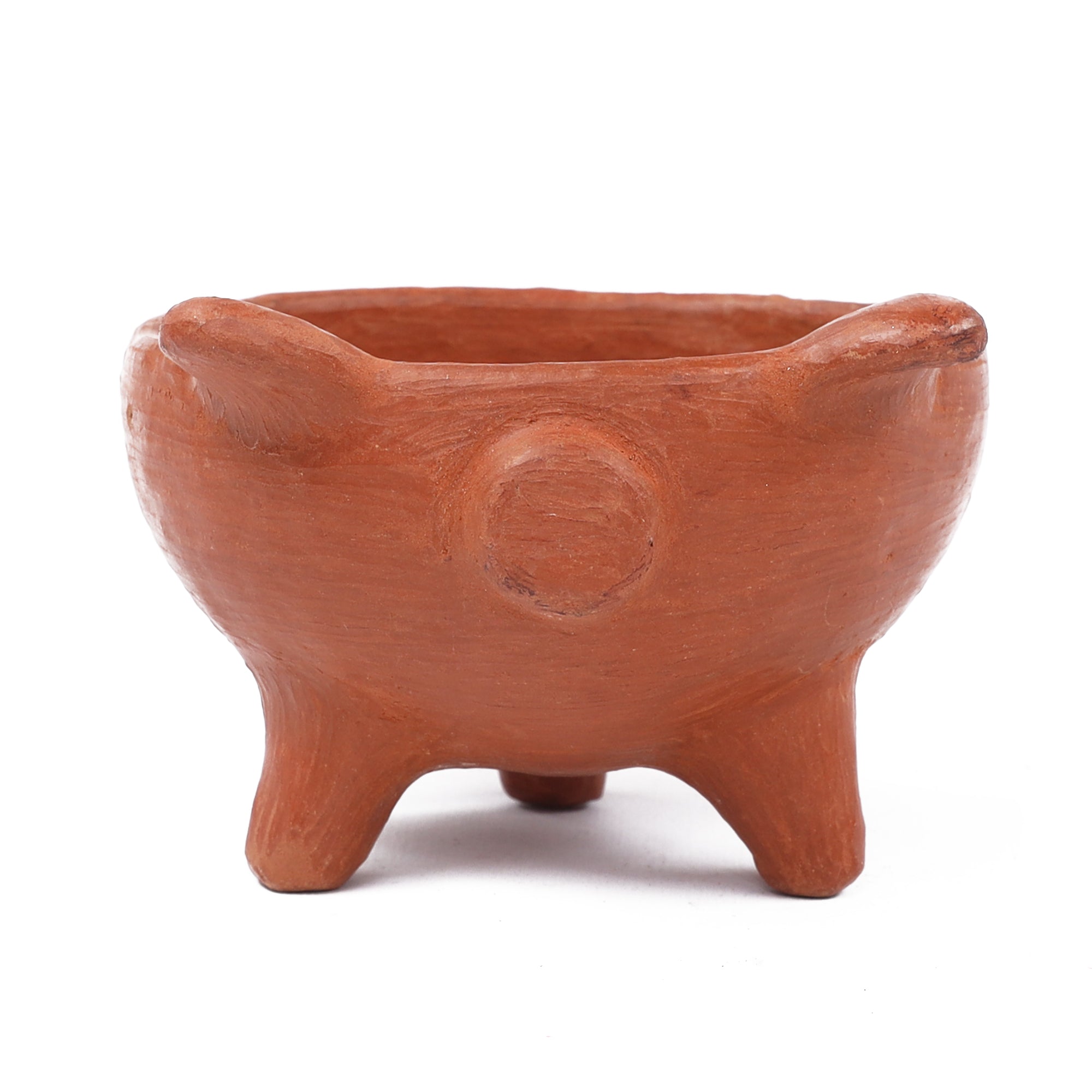 Barro Rojo Terracotta Cochinito Salsa Bowl with Spoon