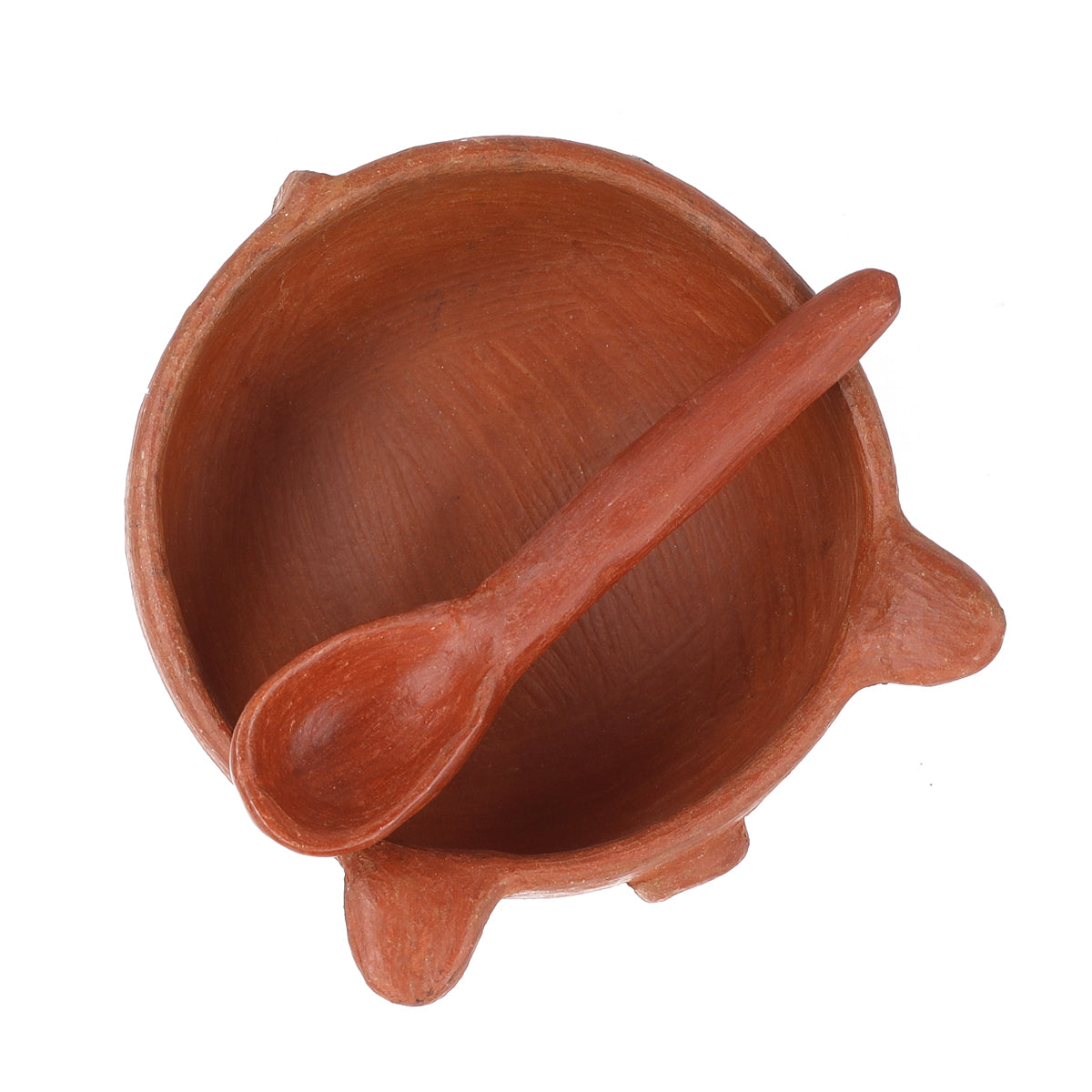 Barro Rojo Terracotta Cochinito Salsa Bowl with Spoon