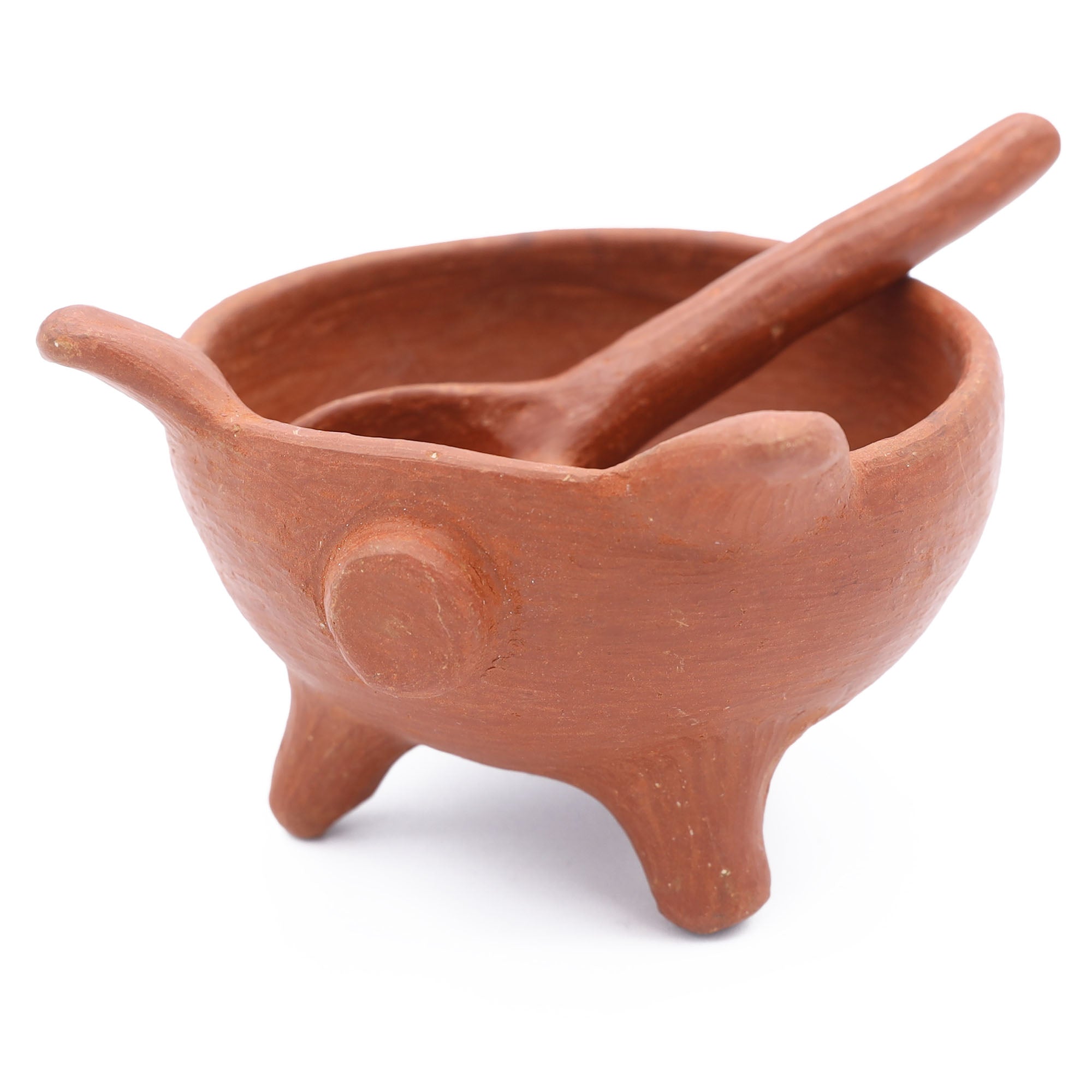Barro Rojo Terracotta Cochinito Salsa Bowl with Spoon