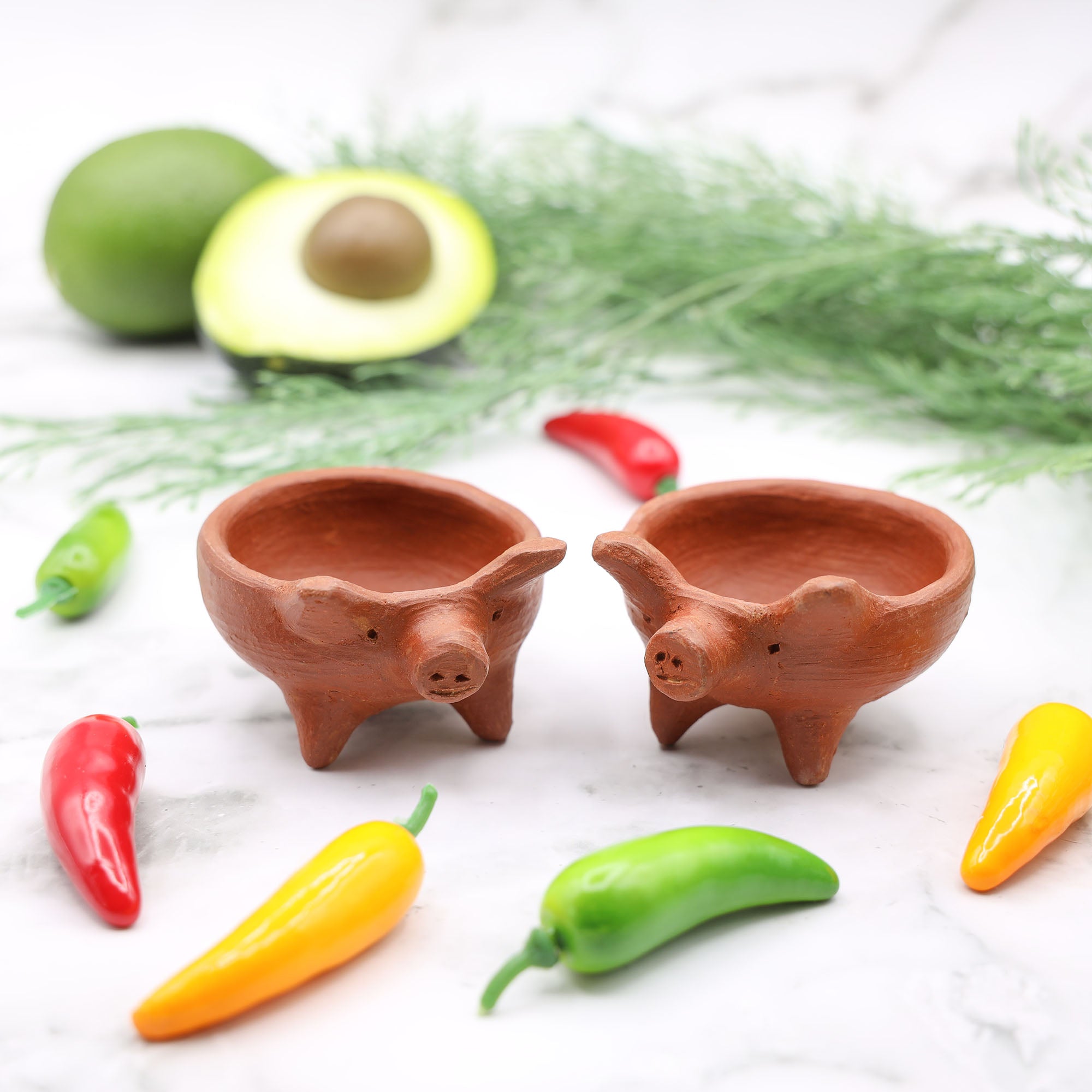 Red Clay Terracotta Cochinito Mini Spice Bowl