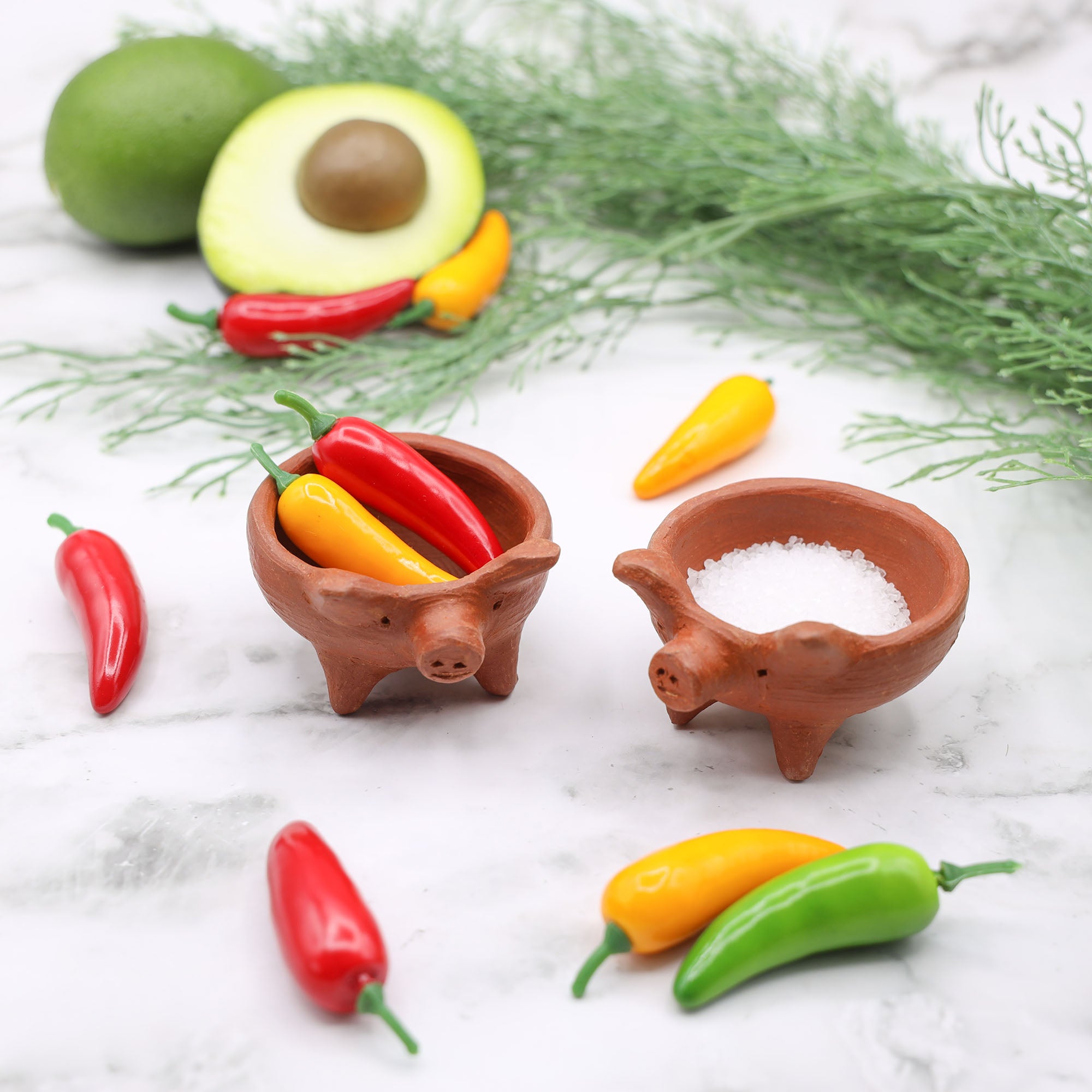 Red Clay Terracotta Cochinito Mini Spice Bowl