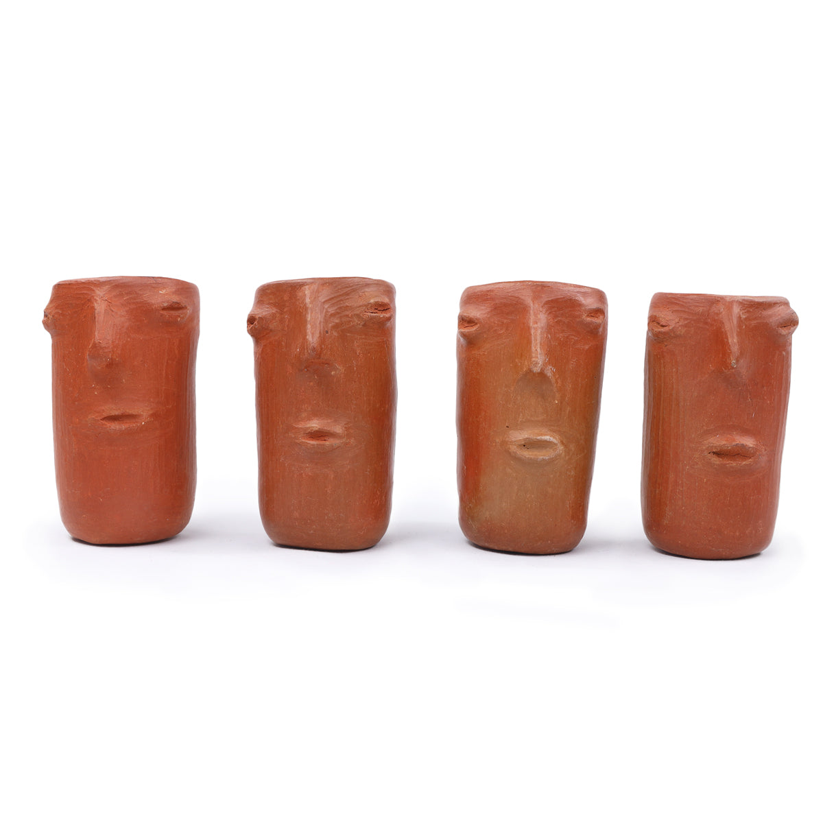 Red Clay Face Terracotta Tall Shot Glass